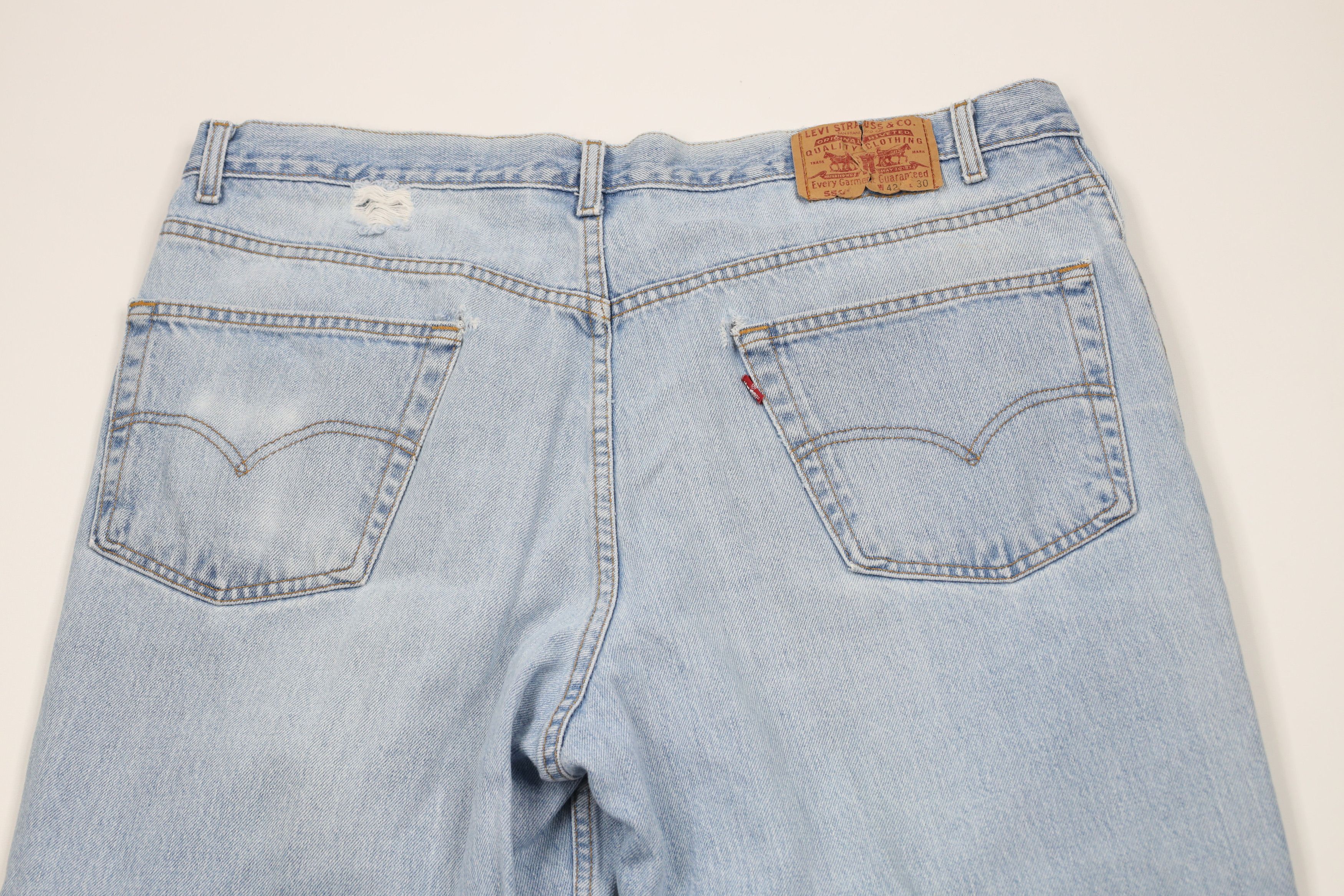 Levi's × Vintage Vintage 90s Levis 550 Relaxed Fit Denim Jeans Blue Cotton Size US 42 / EU 58 - 11 Thumbnail