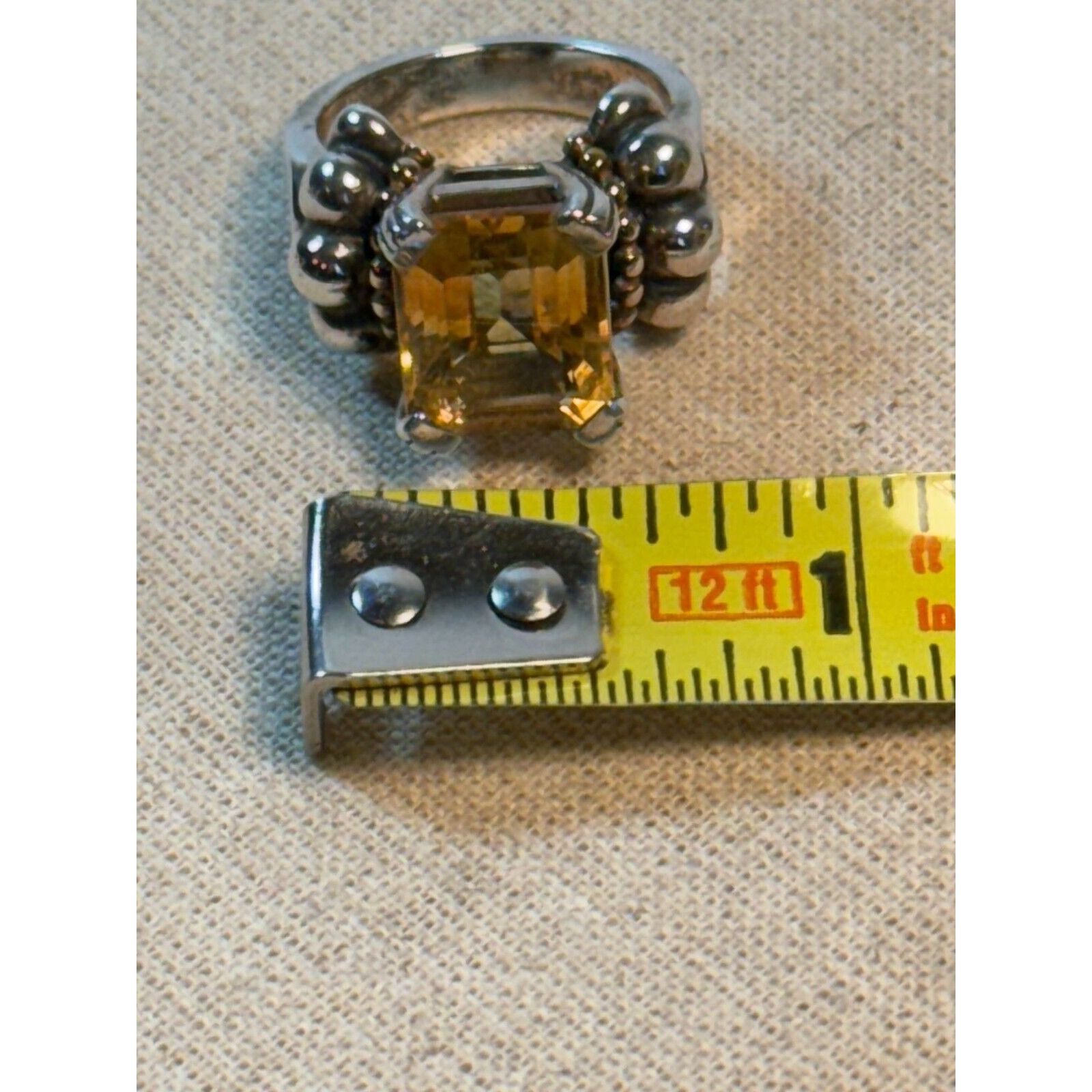 Other LAGOS CAVIAR Sterling Silver & 18K Gold Emerald Cut CITRINE Size ONE SIZE - 11 Thumbnail