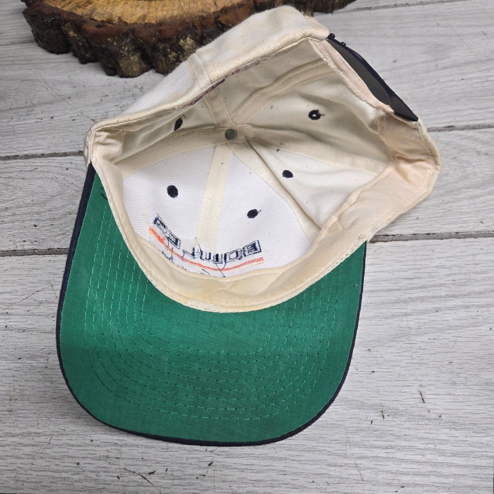 Vintage VINTAGE Hat Bowles Stanley General Contractors Snapback Cap Adults One Size White Polyester Knit Adjustable Cap Men Size ONE SIZE - 5 Thumbnail