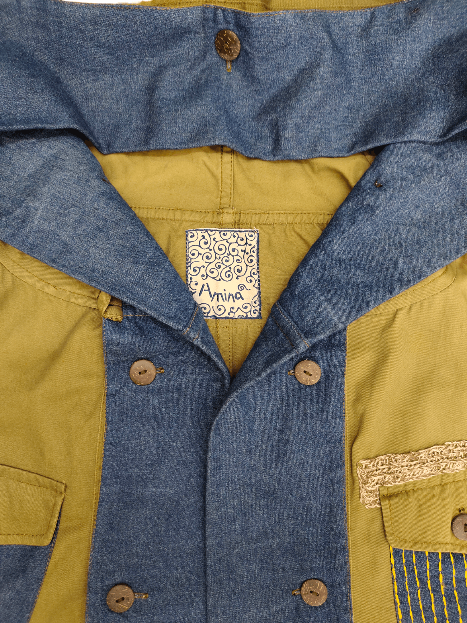 If Six Was Nine Amina Patchwork Boro Distress Color Multi Pocket Jacket Size US XL / EU 56 / 4 - 14 Thumbnail