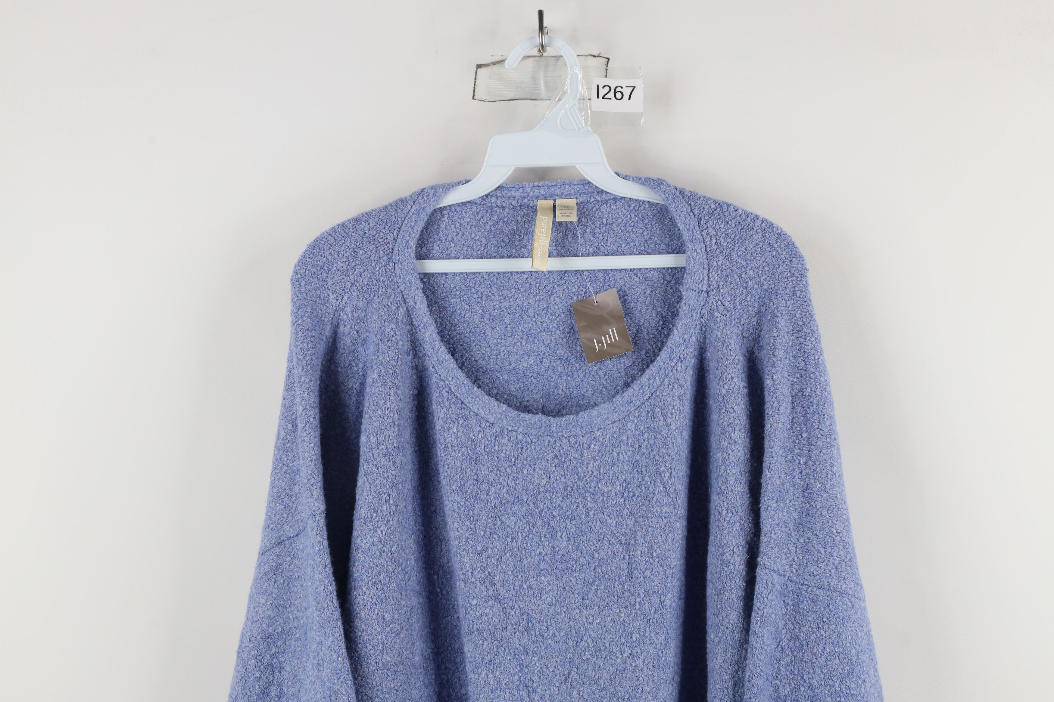 Vintage New J Jill Blank Textured Knit Fleece Crewneck Sweater Blue Size 4XL / US 24-26 - 2 Thumbnail
