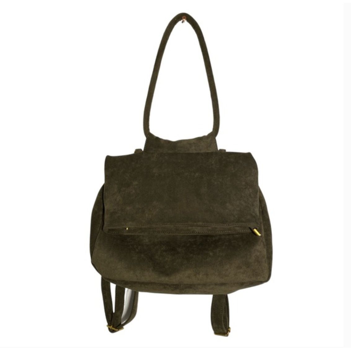Anthropologie Anthropologie Olive Green Vegan Suede Backpack Size ONE SIZE - 1 Thumbnail