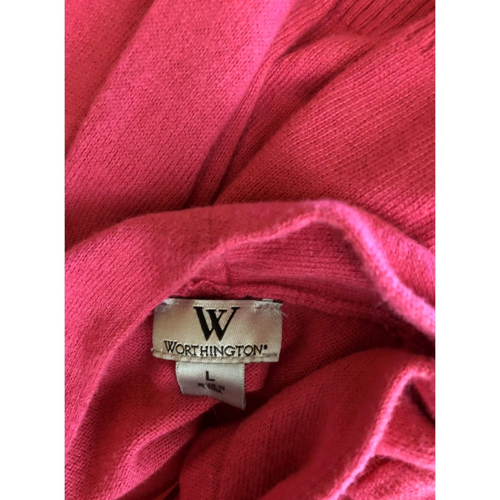 Pinko VINTAGE Worthington Knit Cardigan L Hot Pink Button Open Front LongSleeve Y2K 90s Womens Size L / US 10 / IT 46 - 5 Thumbnail