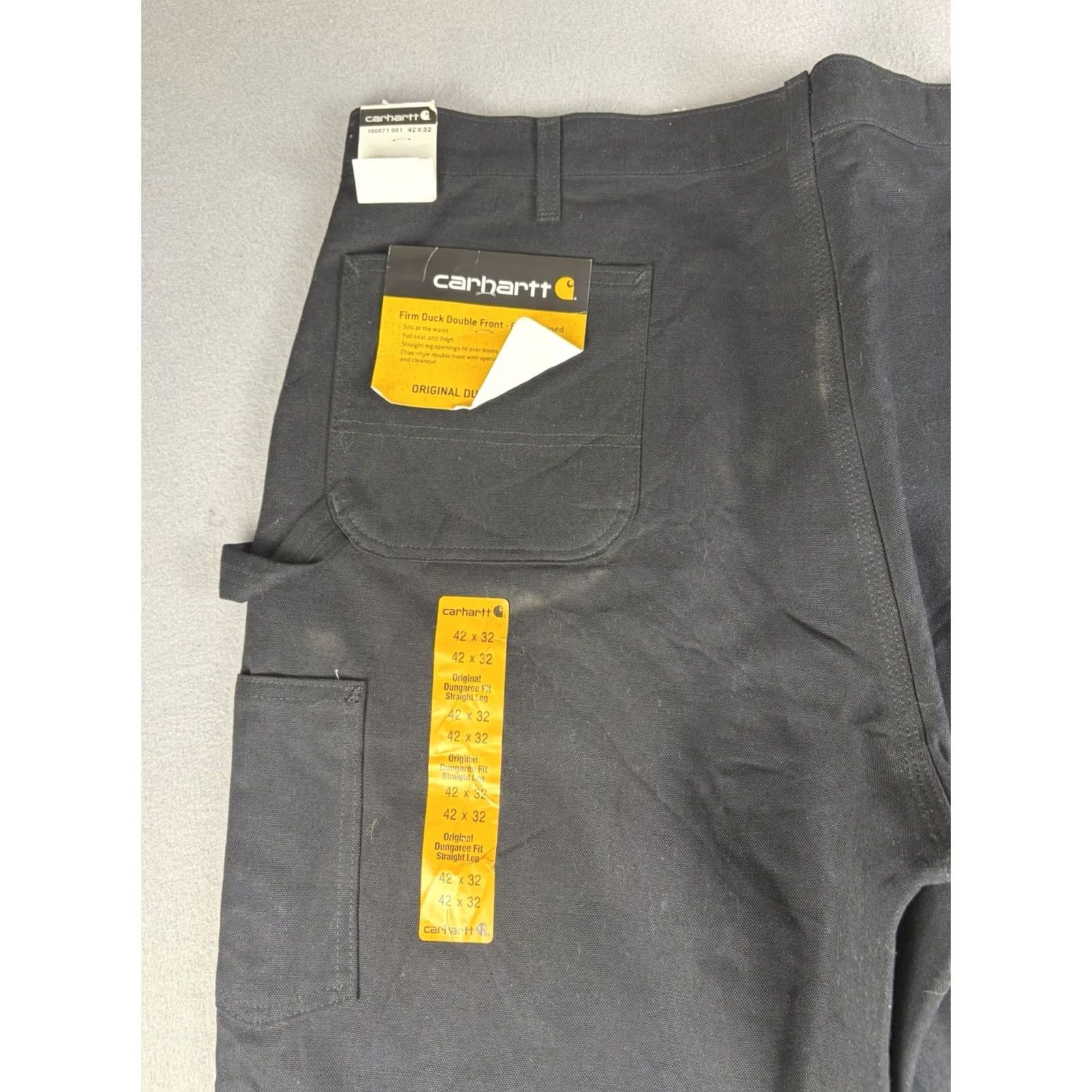 Carhartt Carhartt Pants Men’s 42x32 Black Canvas Lined Double Knee Carpenter Straight Relaxed Inseam 32 Size US 42 / EU 58 - 5 Thumbnail