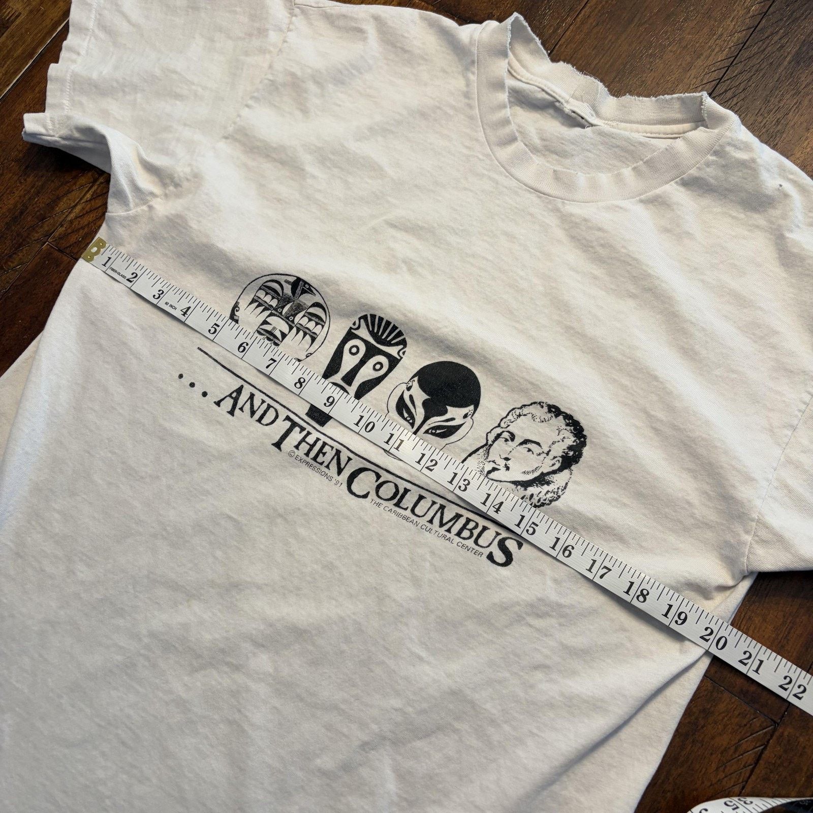 Vintage Vintage And Then Columbus M Caribbean Masks Graphic 1991 Tee Size US M / EU 48-50 / 2 - 5 Thumbnail
