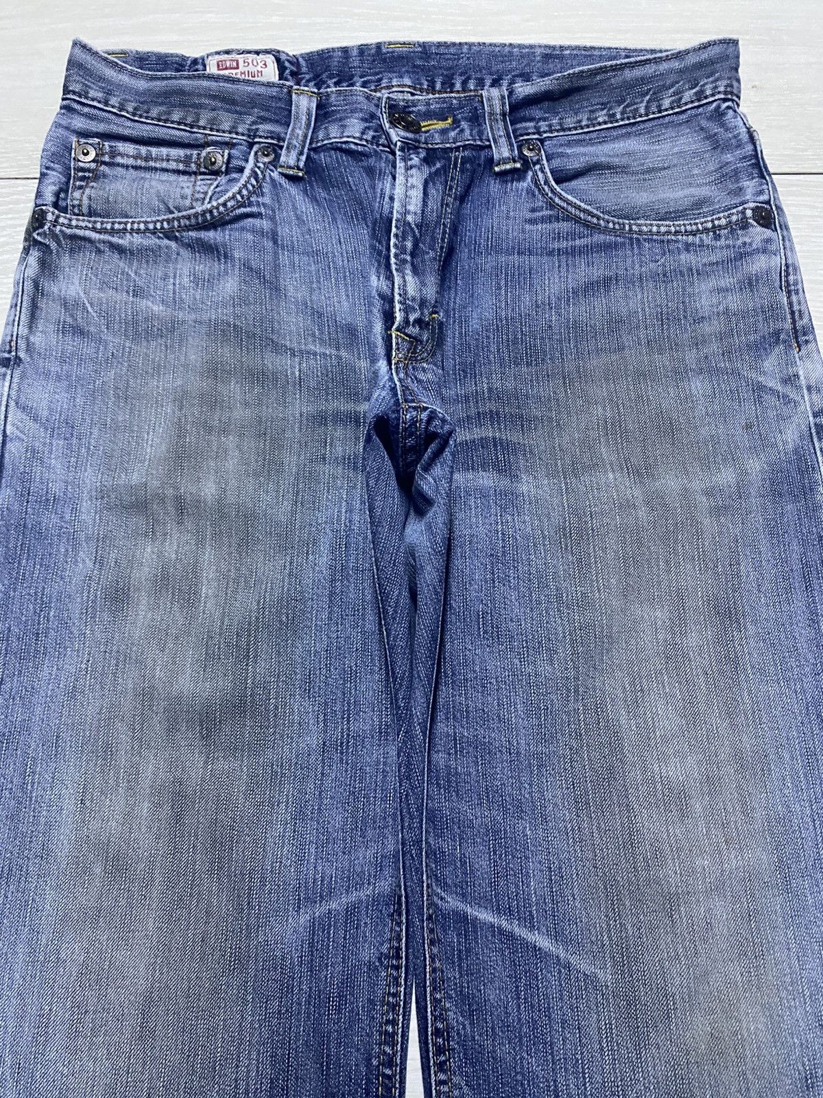 Edwin Vintage Edwin 503 Premium Grunge Distressed Loose Jeans Size US 33 - 3 Thumbnail