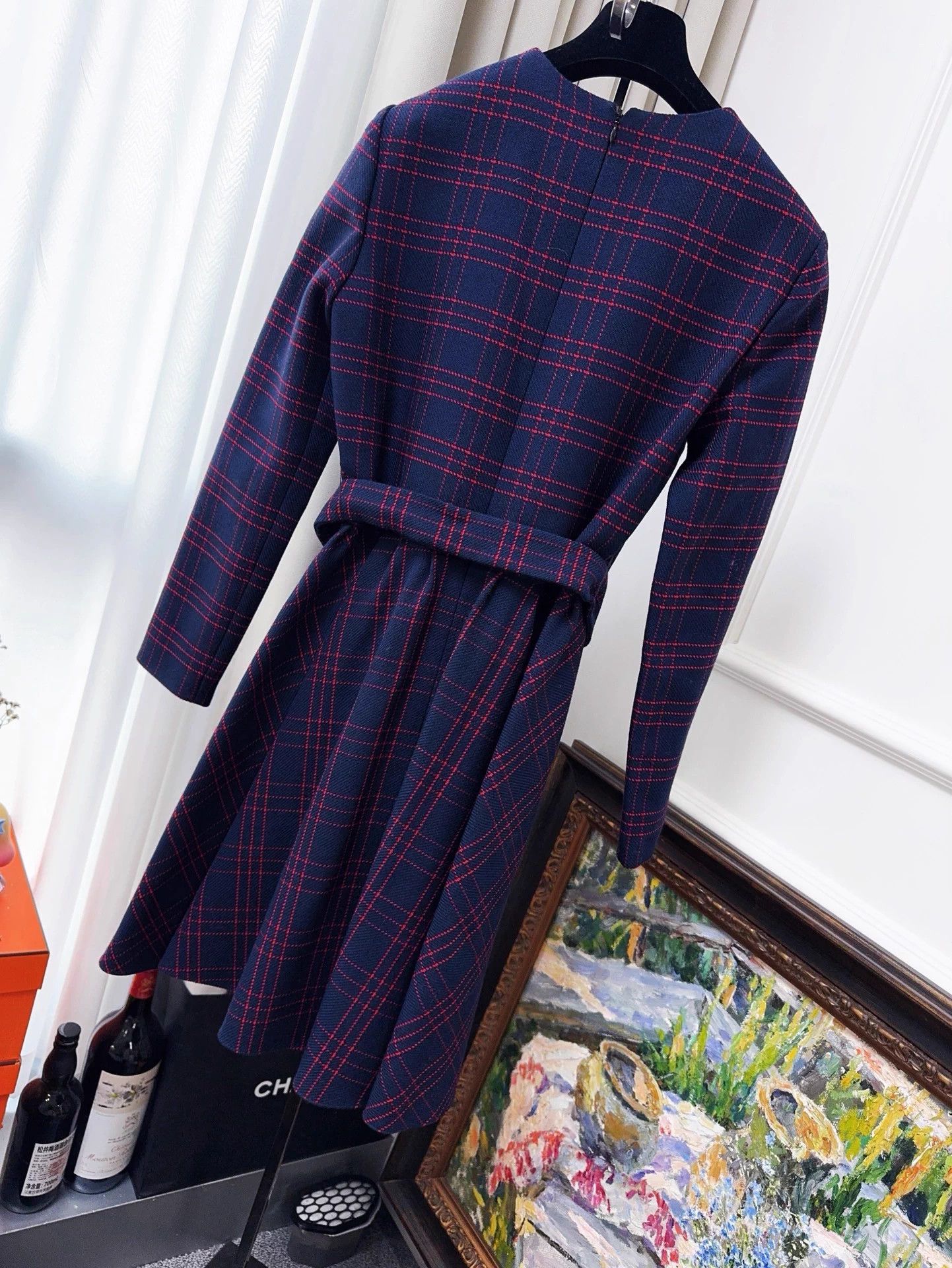 Dior Dior Navy Red Stripe Belted LS Dress 40 NWT Size M / US 6-8 / IT 42-44 - 2 Thumbnail