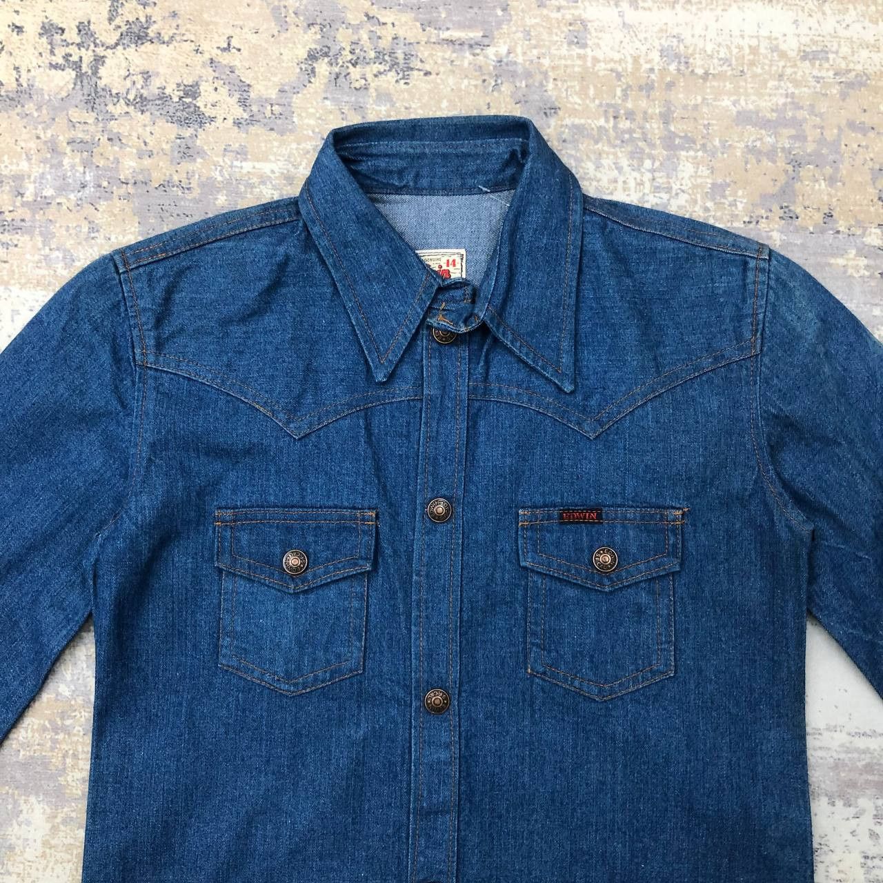 Edwin × Vintage Y374 VTG EDWIN WESTERN DENIM JACKET Size US XS / EU 42 / 0 - 5 Thumbnail