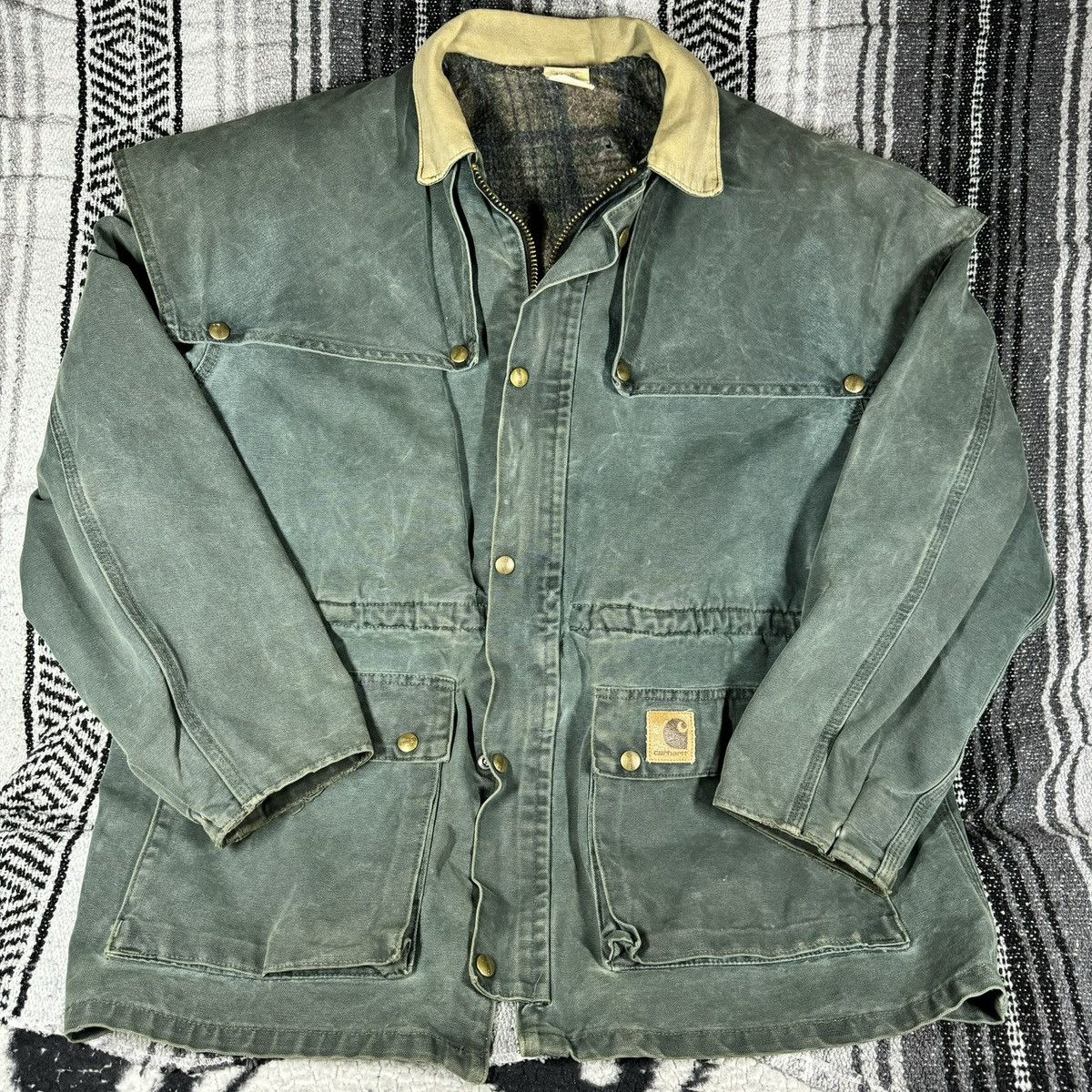 Carhartt 90,s Green Carhartt work duster Jacket Size US L / EU 52-54 / 3 - 1 Thumbnail