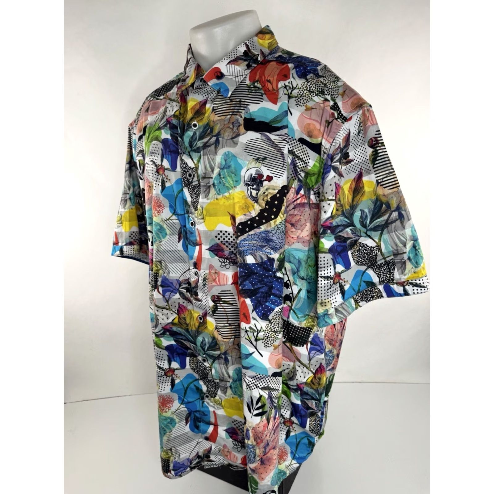 Robert Graham Robert Graham Skull Floral Print Colorful Mens 4XL Shirt Size US XXL / EU 58 / 5 - 4 Thumbnail