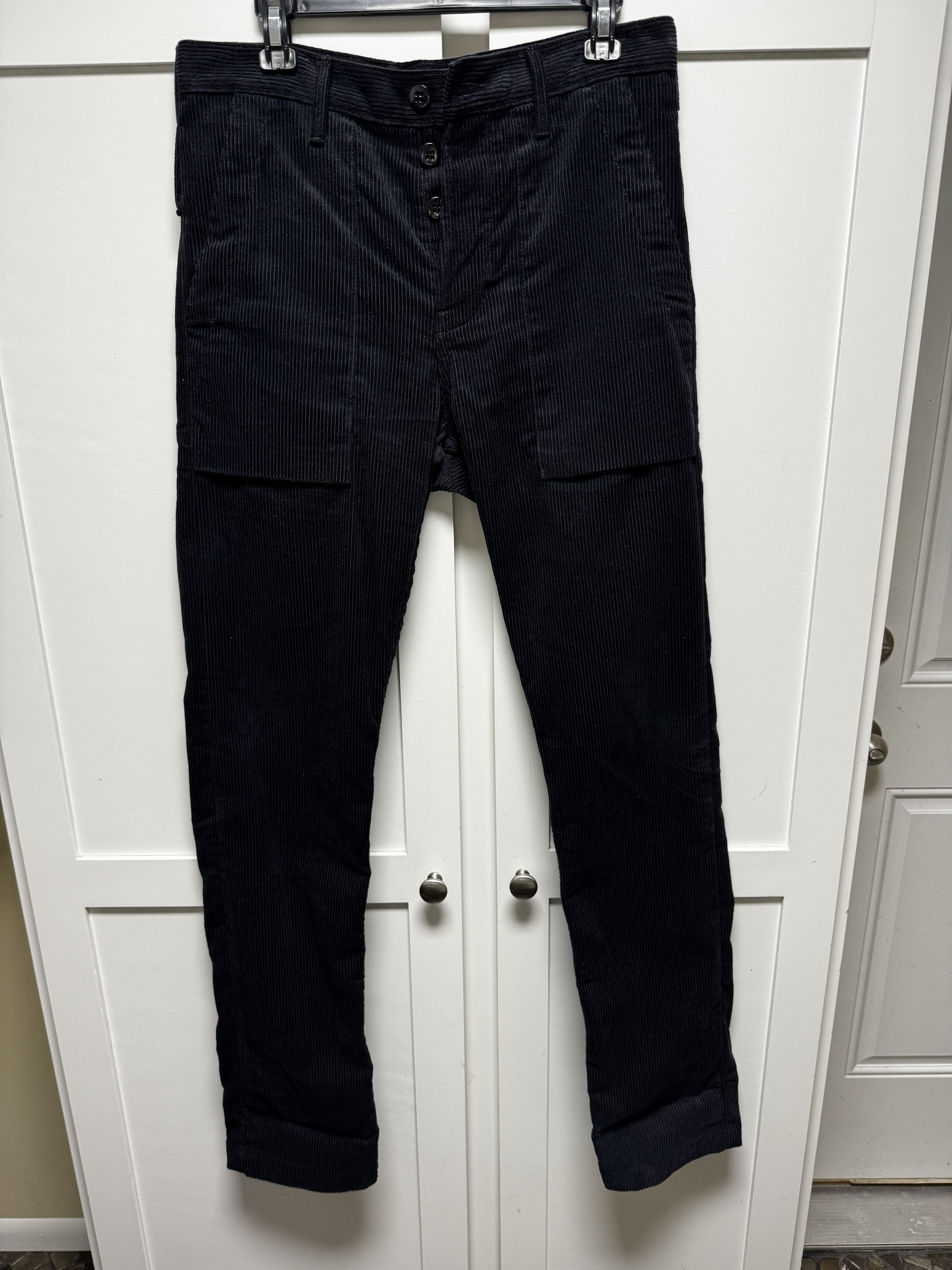 Rogue Territory Fatigue Pants in Black Corduroy
