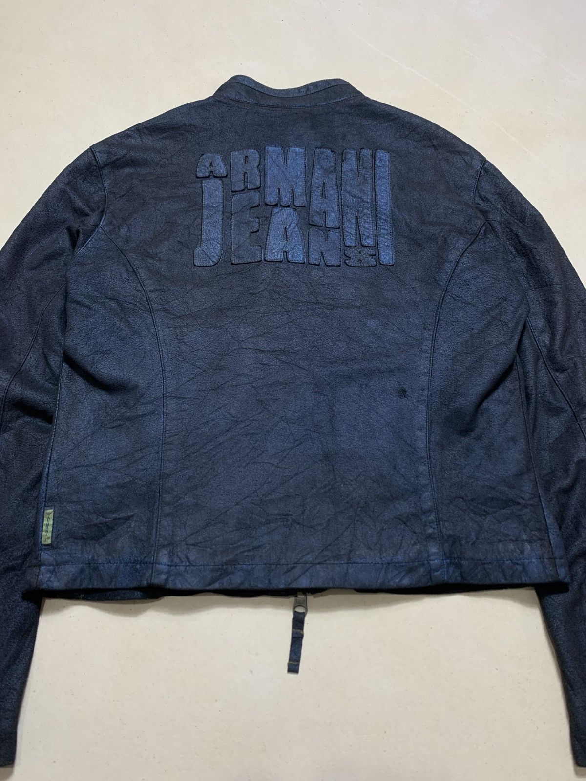 Armani Armani Jeans Navy Cracked Effect Faux Suede Size US L / EU 52-54 / 3 - 7 Thumbnail