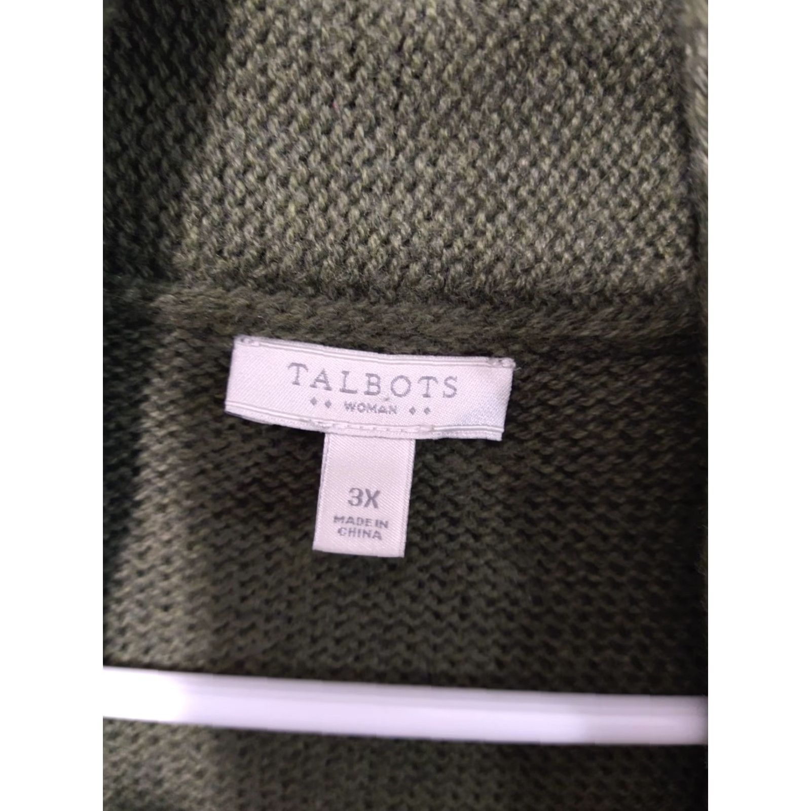 Talbots Talbots Women's Cardigan Vest Sweater 3X Green Sleeveless Open Front Knit Wool Blend Classic Preppy Womens Size XXL / US 16-18 / IT 52-54 - 5 Thumbnail