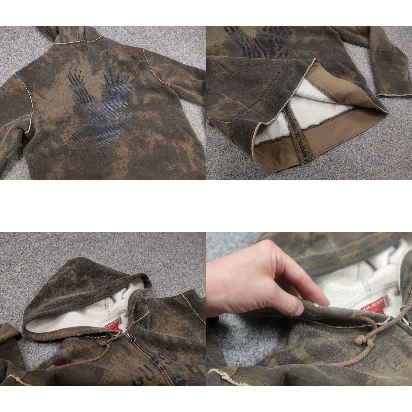 Guess VINTAGE GUESS Hoodie Adult M Green Rare Eagle Logo Zip Size US M / EU 48-50 / 2 - 9 Thumbnail
