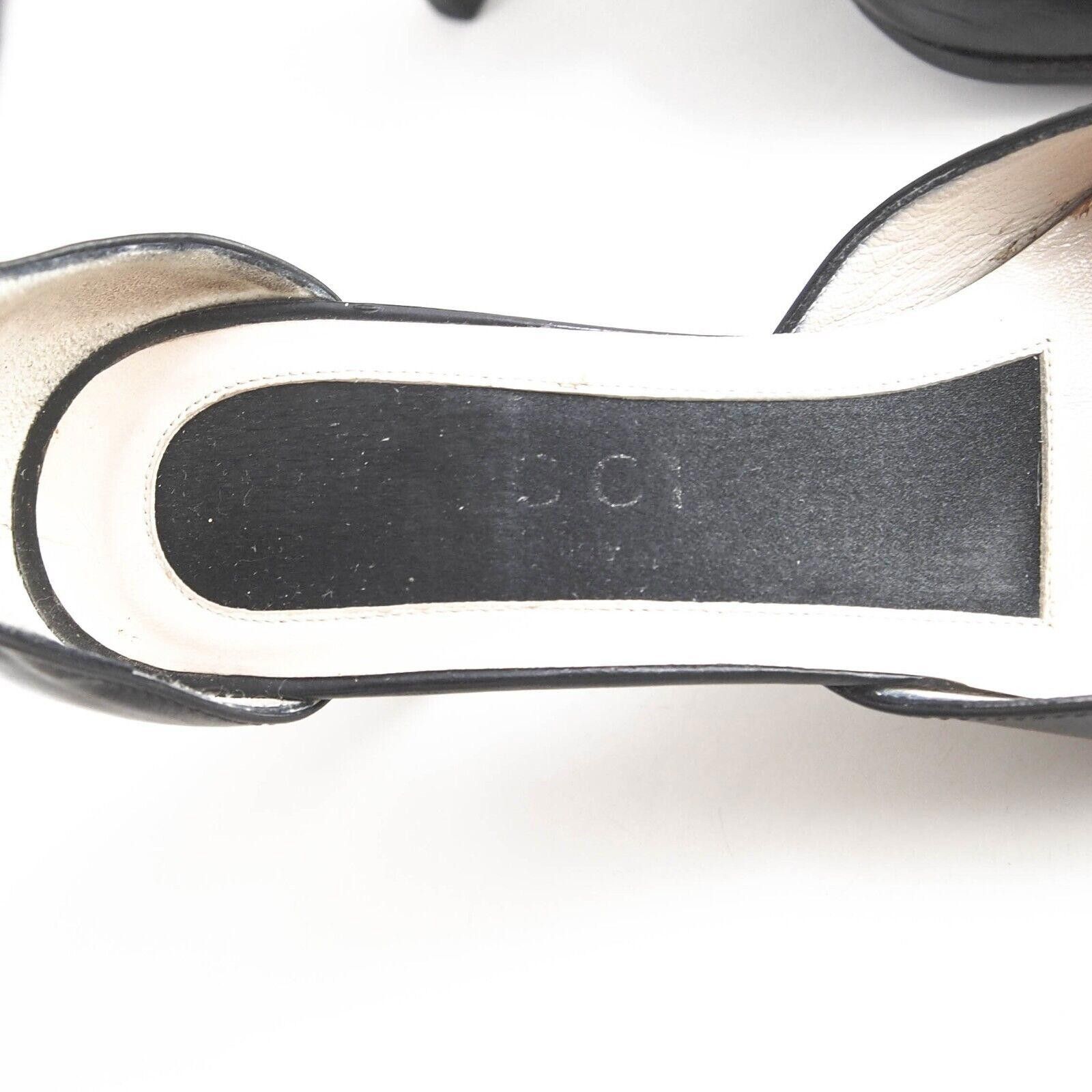Gucci Gucci Peep Toe Sandals Black Leather Size US 7 EU 37 C Size US 7 / IT 37 - 5 Thumbnail