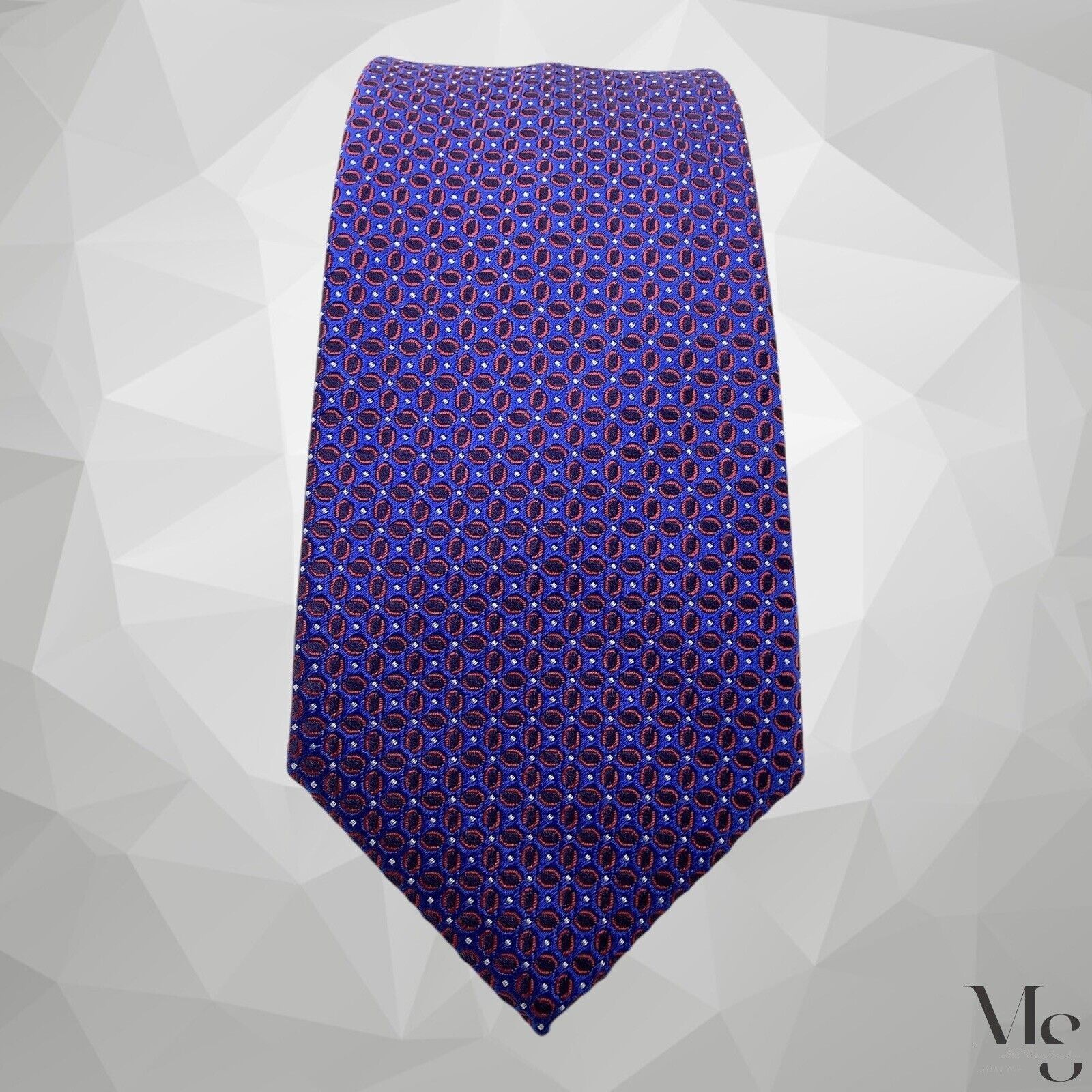 Canali CANALI 1934 Blue Geometric Silk Tie Made In Italy 59”- 3" EX Size ONE SIZE - 3 Thumbnail