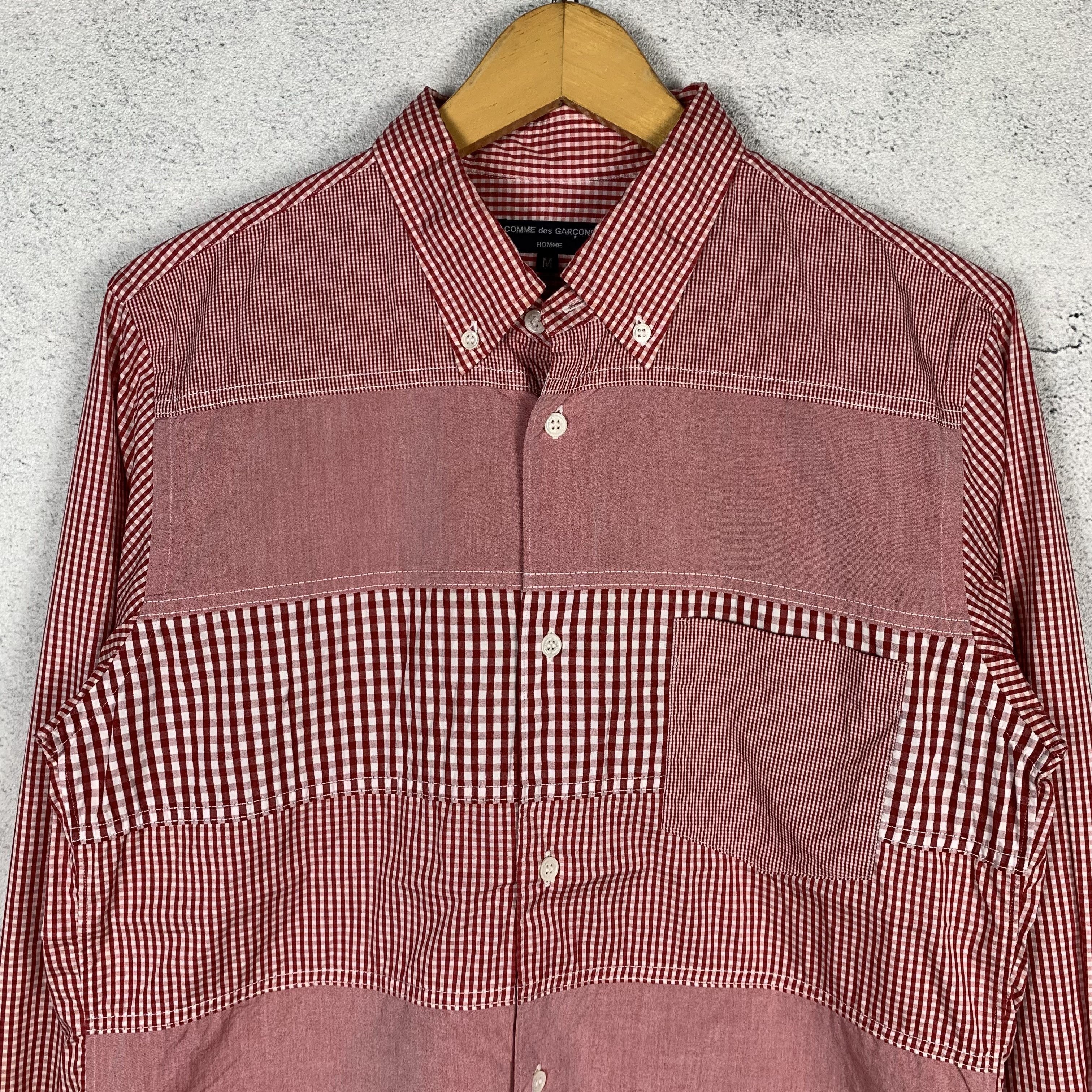 Comme des Garcons Comme Des Garcons Homme CDGH AD2016 Cut Sew Shirt Plaid Size US M / EU 48-50 / 2 - 4 Thumbnail