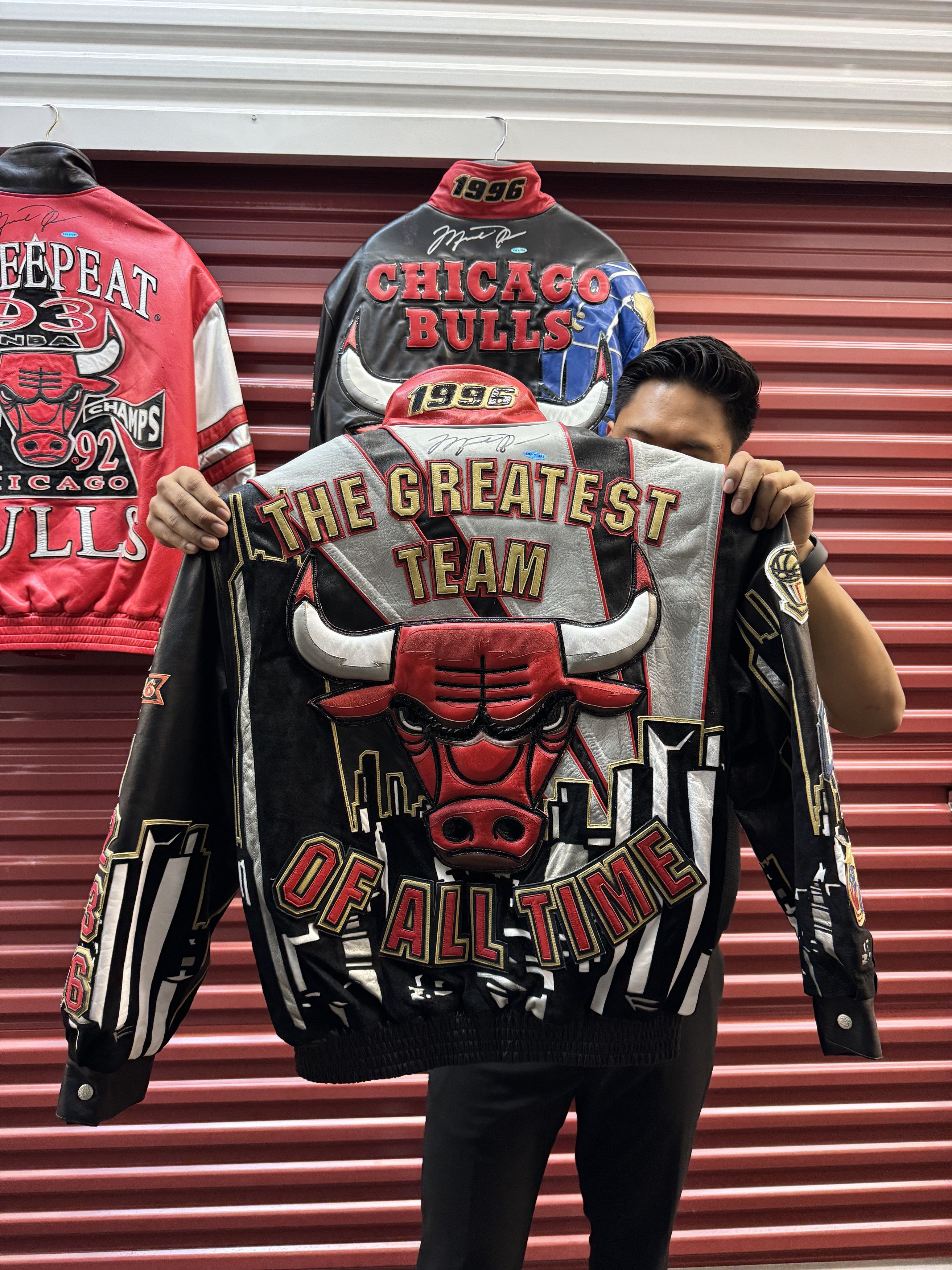 Jeff Hamilton × NBA × Vintage Jeff Hamilton *1996 GTOAT CHICAGO BULLS* Leather Jacket Size US M / EU 48-50 / 2 - 7 Thumbnail