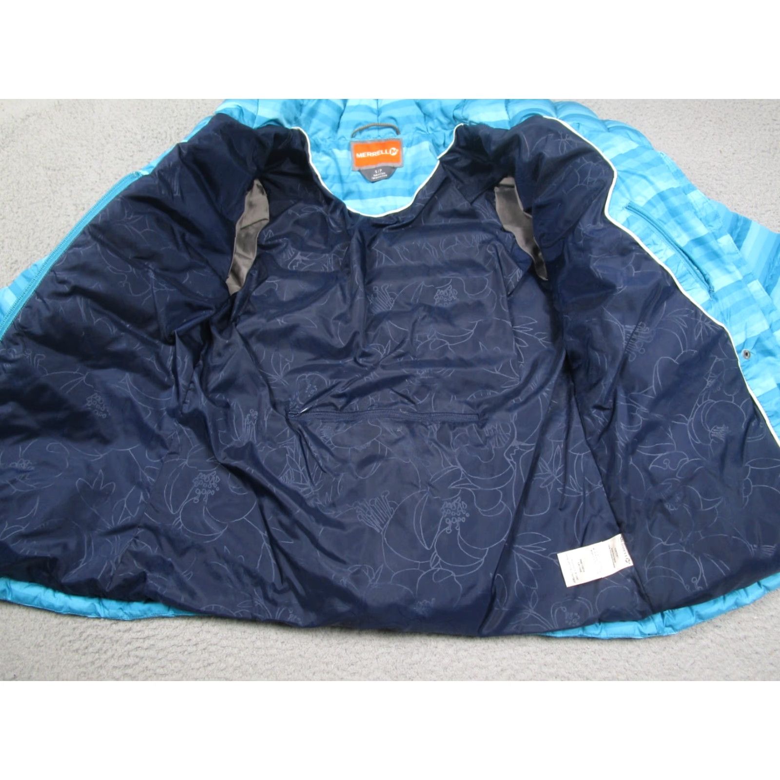 Merrell Merrell Down Jacket Womens Small Blue Striped Full Zip Snap Button Pockets Size S / US 4 / IT 40 - 7 Thumbnail