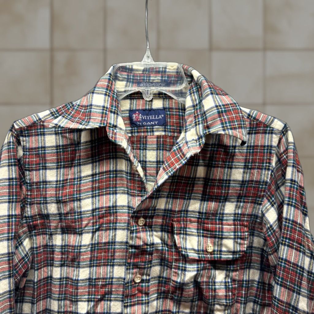 Gant VINTAGE GANT Shirt Mens Adult Small Red Wool Flannel Cotton Button Up Plaid 80s USA Size US S / EU 44-46 / 1 - 1 Thumbnail