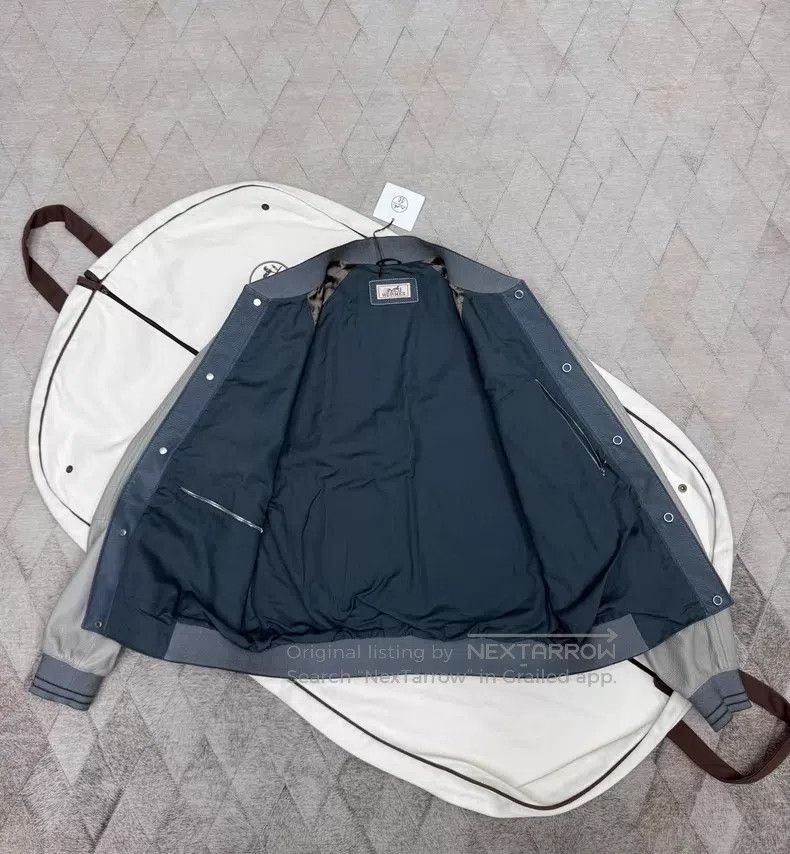 Hermes Hermes Autumn-Winter Reindeer Leather Baseball Jacket, 100 Size US M / EU 48-50 / 2 - 6 Thumbnail