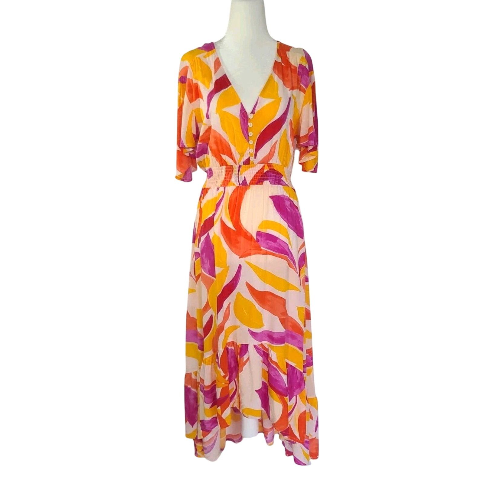 Anthropologie Anthropologie Abel the Label Swish Hi Lo Floral Dress Medium Size M / US 6-8 / IT 42-44 - 2 Thumbnail