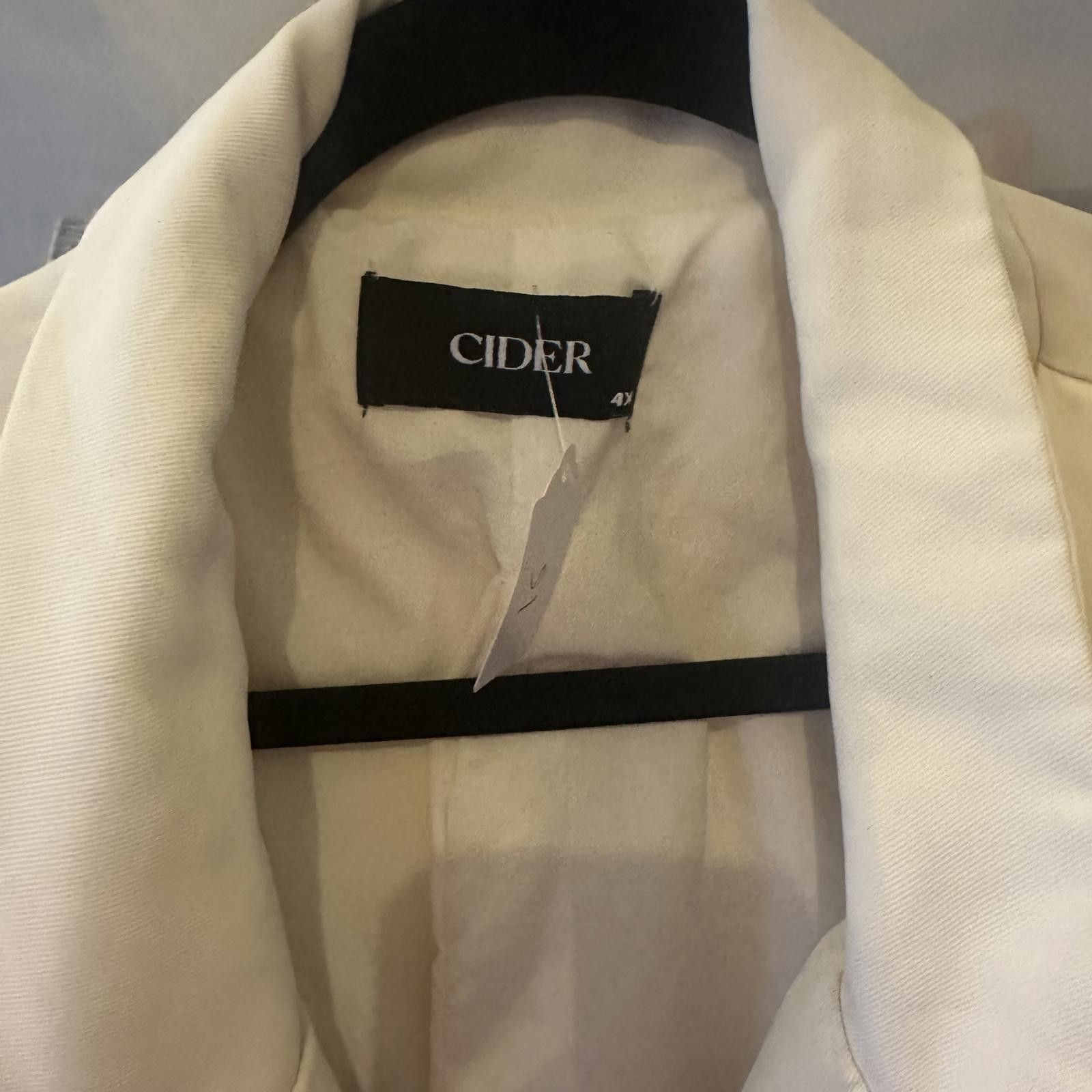 Designer Cider Elegant Cream Blazer Size 4XL / US 24-26 - 2 Thumbnail