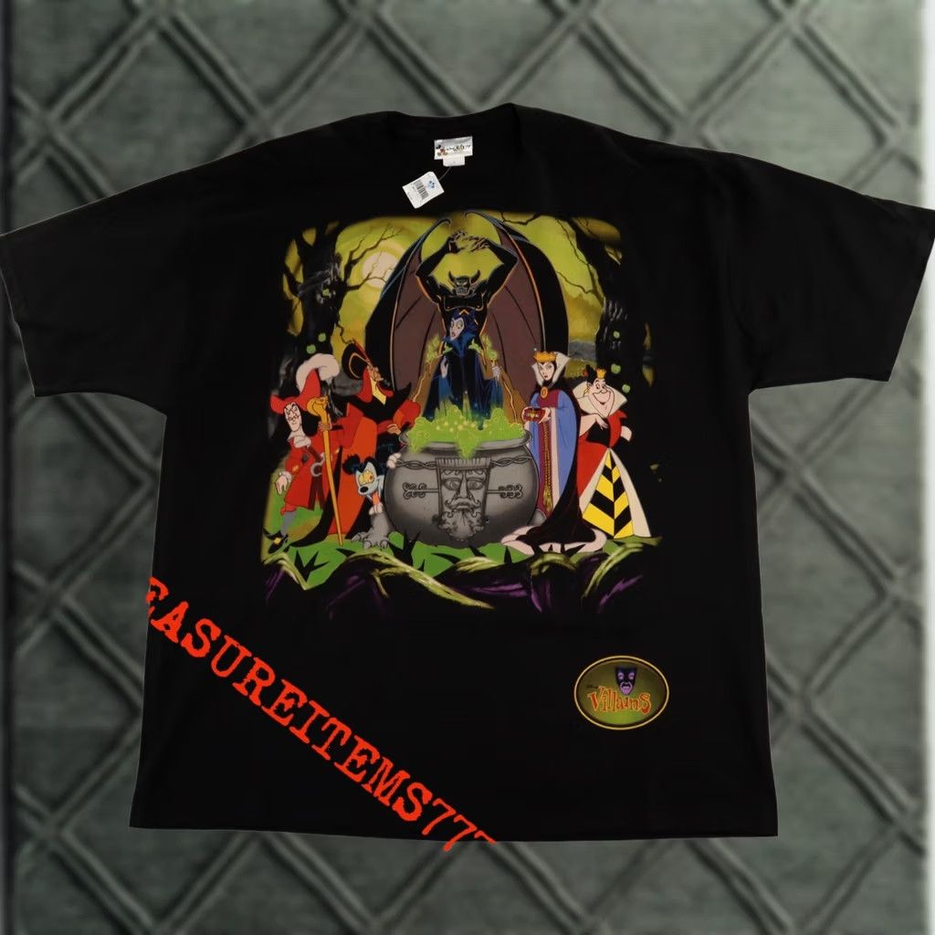 Disney VINTAGE DISNEY VILLAINS TSHIRT XL Men's 90s Double-Sided Black Crew Neck Short Sleeve Size US XL / EU 56 / 4 - 1 Thumbnail