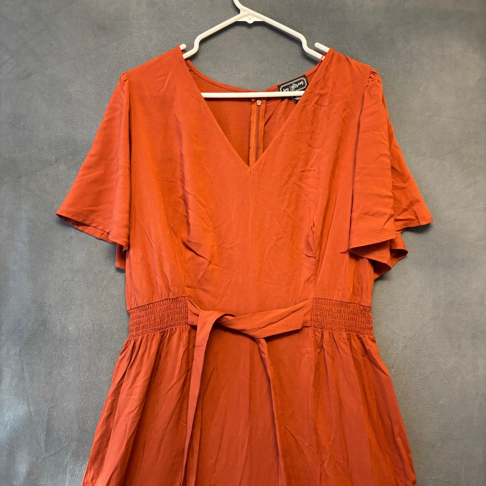 Other Ivy Street Plus Size Rust Wide Leg Jumpsuit 1X Boho Pantsuit Size 38" / US 16 / IT 52 - 2 Thumbnail