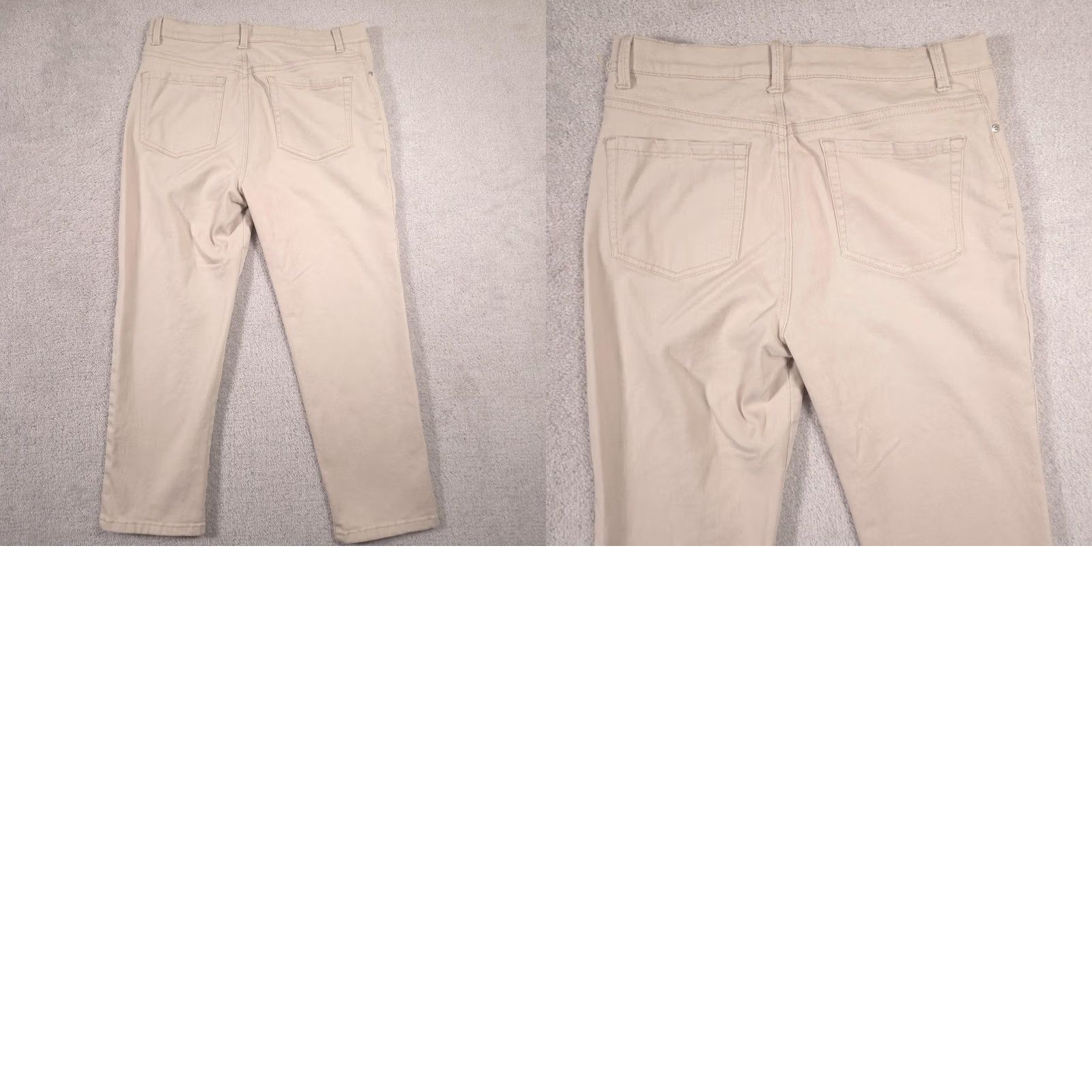 Gloria Vanderbilt VINTAGE Gloria Vanderbilt Amanda Jeans Womens 14P Short Beige High Rise Straight Stretch Size 36" / US 14 / IT 50 - 9 Thumbnail