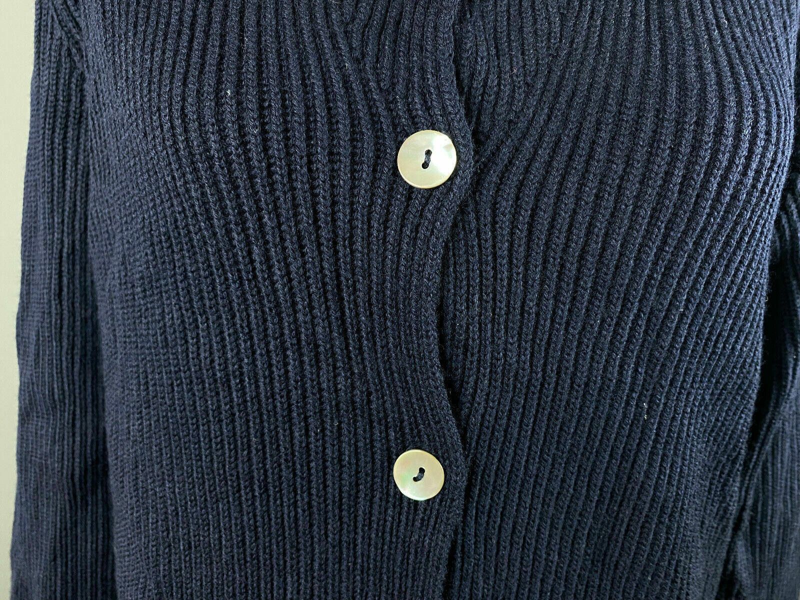 Designer Fabiana Filippi Navy Blue Wool Sweater Cardigan Size 48 Size M / US 6-8 / IT 42-44 - 8 Thumbnail