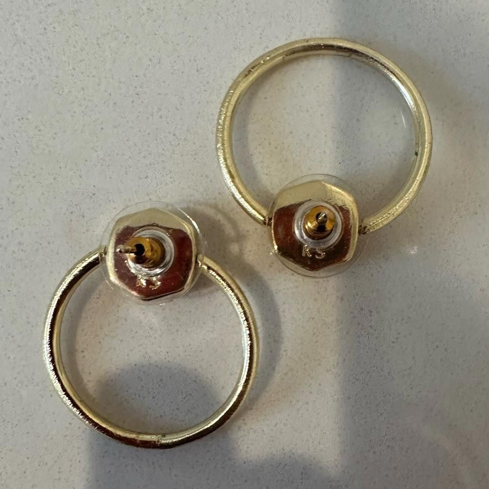 Kendra Scott Kendra Scott Davie Gold Tone Hoop Earrings Dichroic Glass Size ONE SIZE - 5 Thumbnail