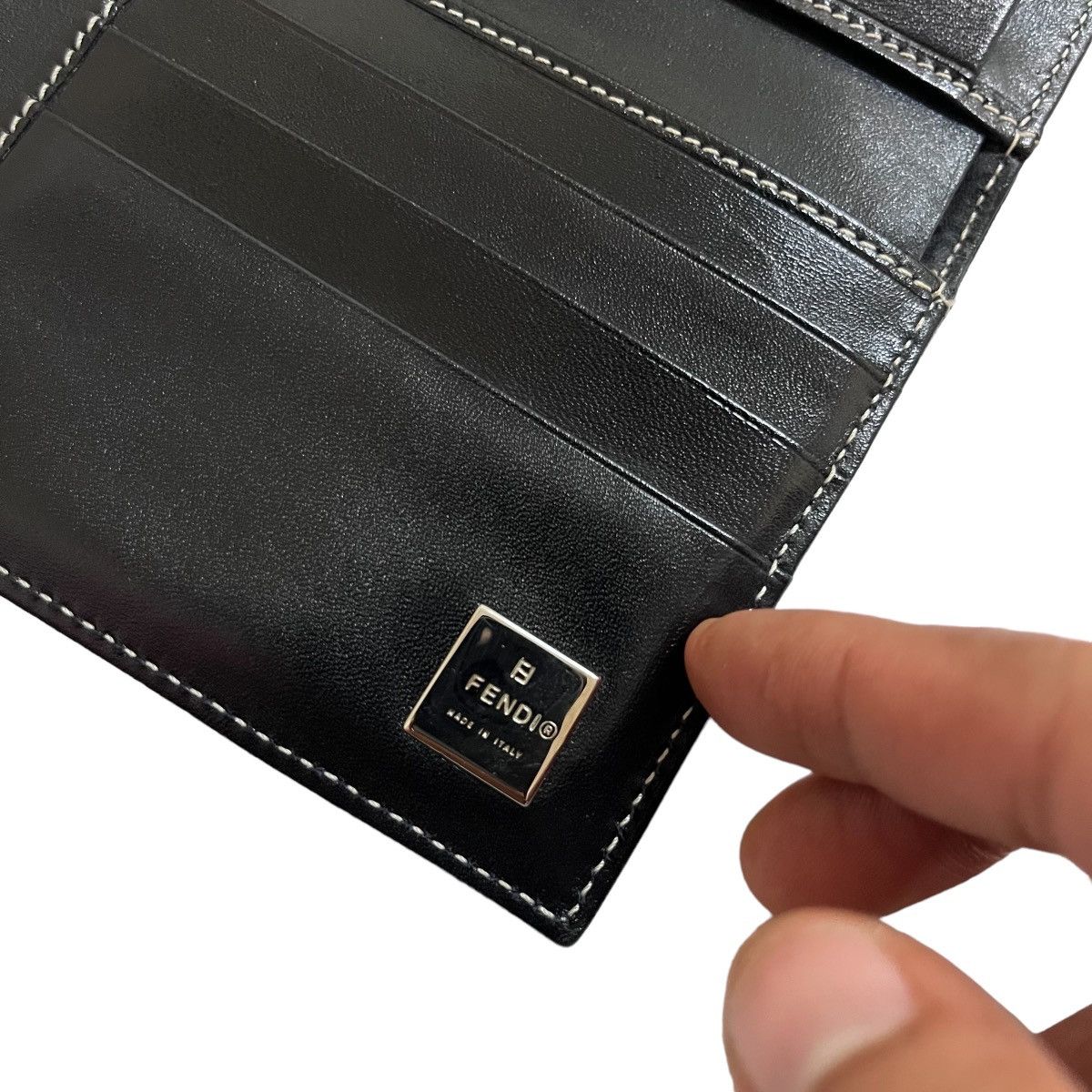 Fendi Authentic Fendi Roma Dark Blue Canvas Wallet Size ONE SIZE - 8 Thumbnail