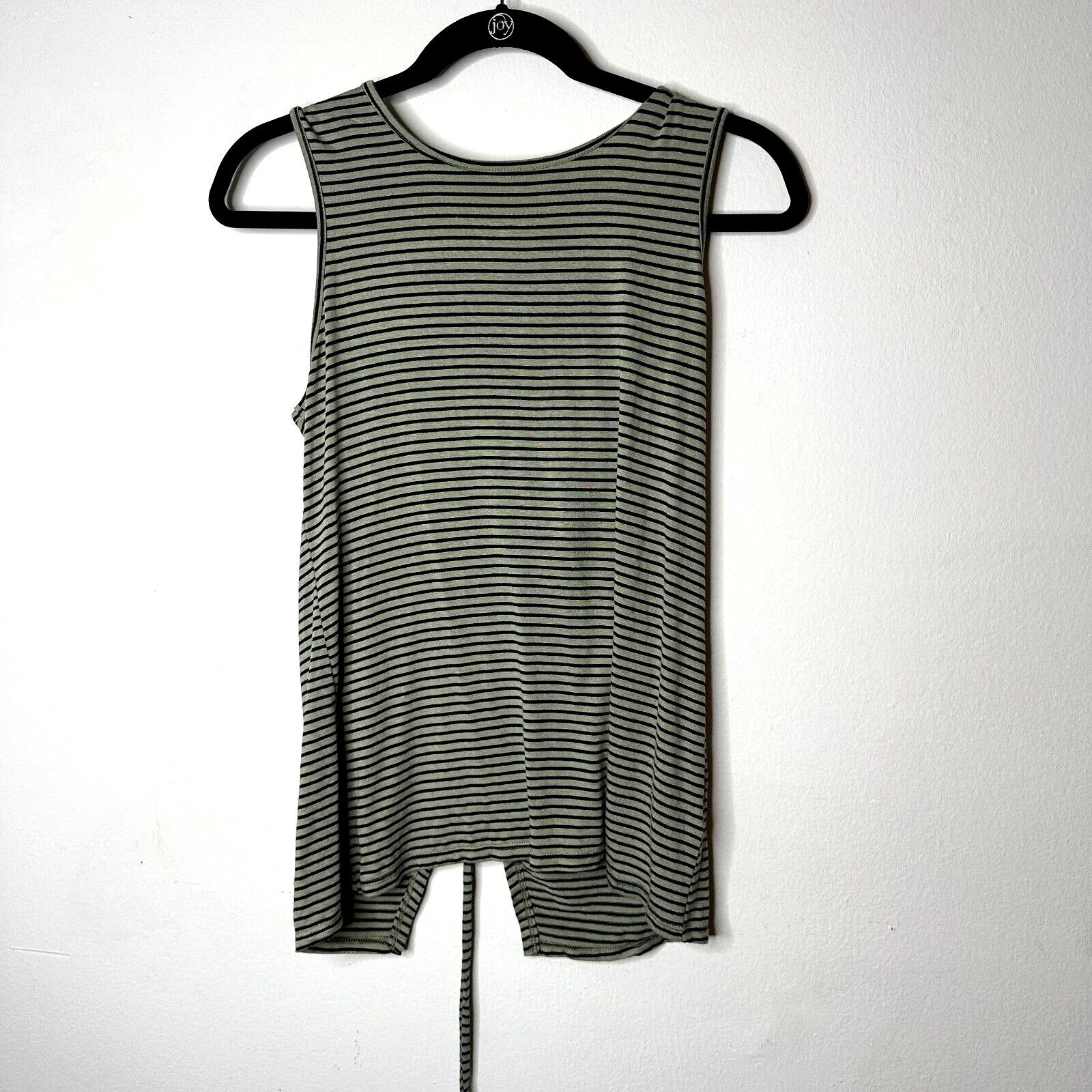 Other Peyton Jensen Olive & Black Strip Lace UpSleeveless Tank Top Size XS / US 0-2 / IT 36-38 - 2 Thumbnail