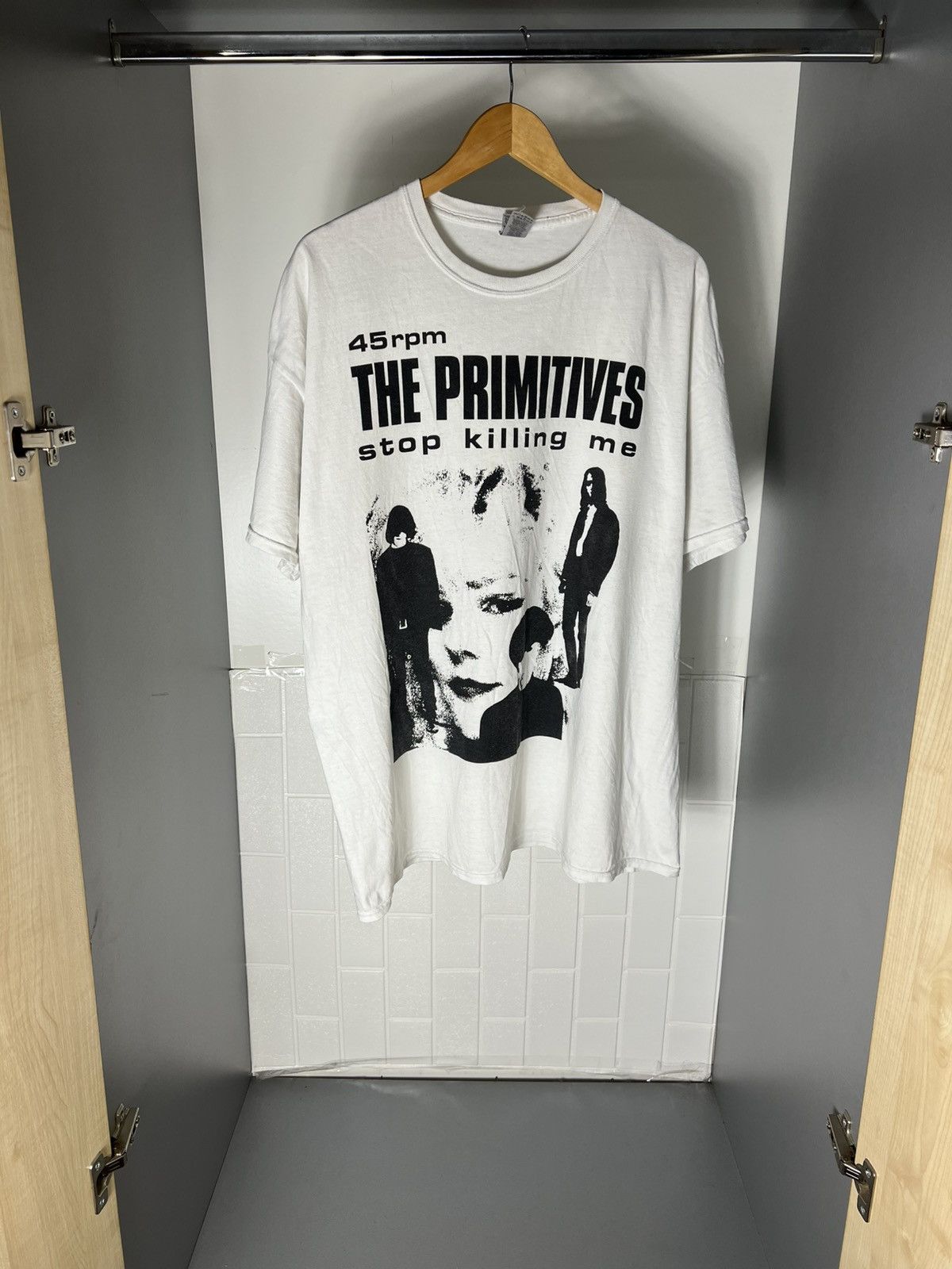 Band Tees VINTAGE THE PRIMITIVES STOP KILLING ME 45 RPM ROCK METAL 90s Size US XXL / EU 58 / 5 - 4 Thumbnail
