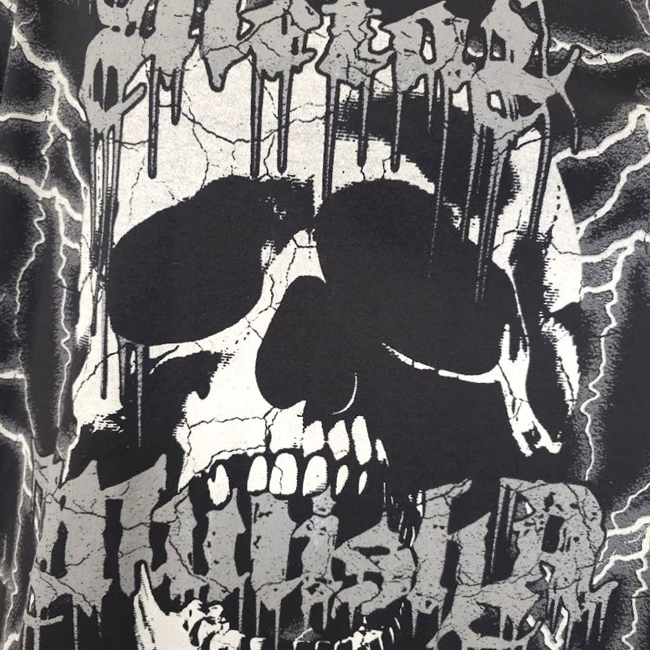 Metal Mulisha Metal Mulisha T Shirt Mens 2XL Black Gray All Over Print Shock Lightning Skull Horror Skeleton Cotton Shirt Mens Size US XXL / EU 58 / 5 - 3 Thumbnail