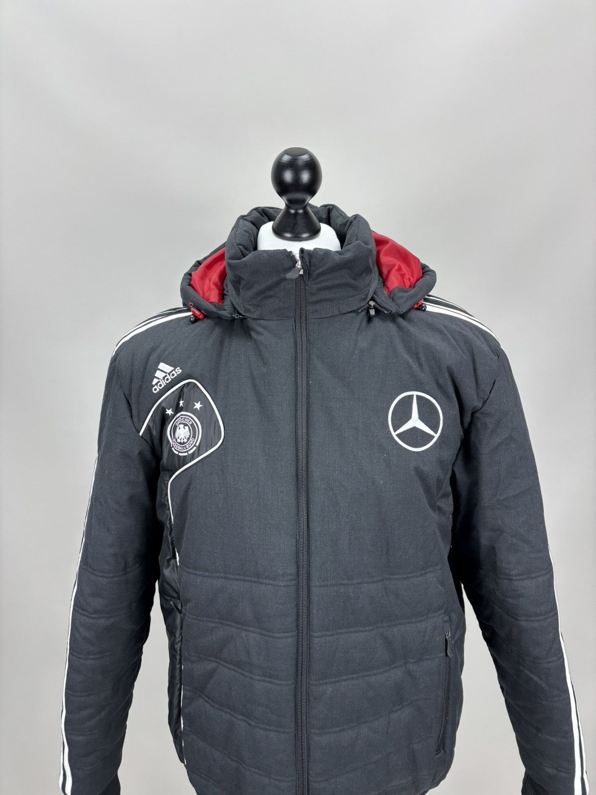 Adidas Mens jacket Adidas Deutscher Fussball Bund Size L Color Gray Size US L / EU 52-54 / 3 - 2 Thumbnail