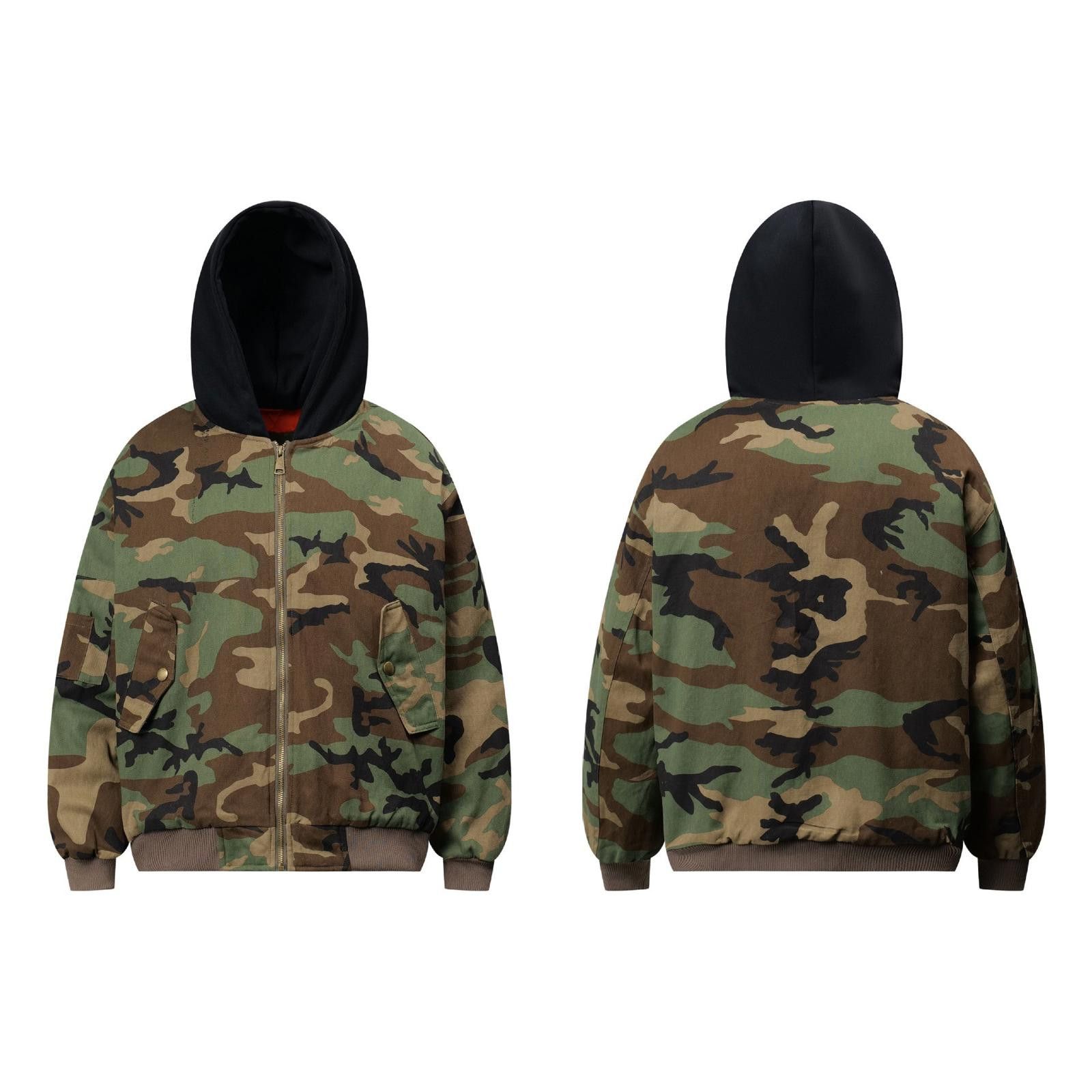 Other Camo Hooded Bomber Jacket | Cotton-Padded Street Size US L / EU 52-54 / 3 - 5 Thumbnail