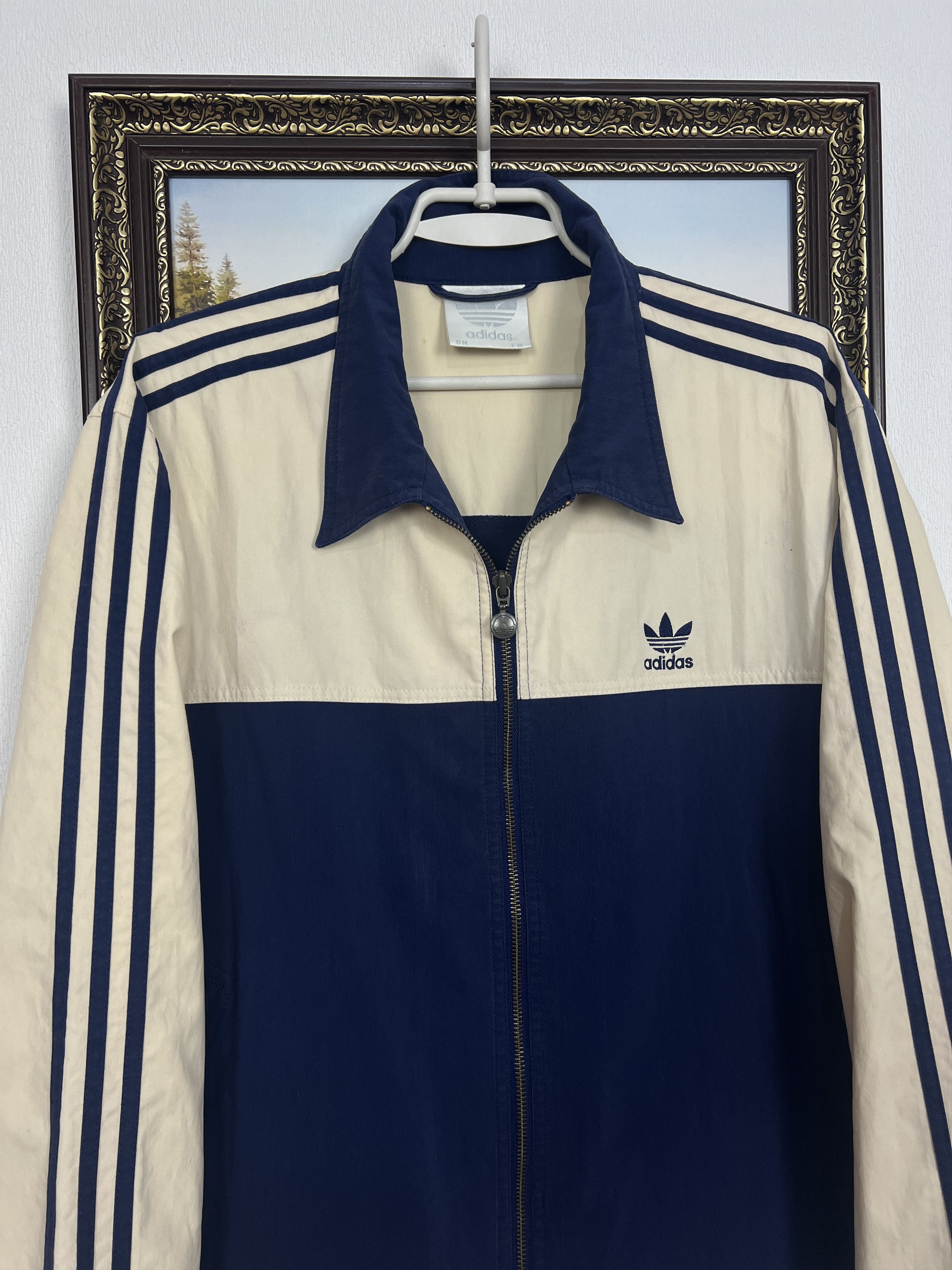 Adidas Vintage 90's Adidas Beige Jacket Zip Track Top Rare Hype Size US M / EU 48-50 / 2 - 2 Thumbnail