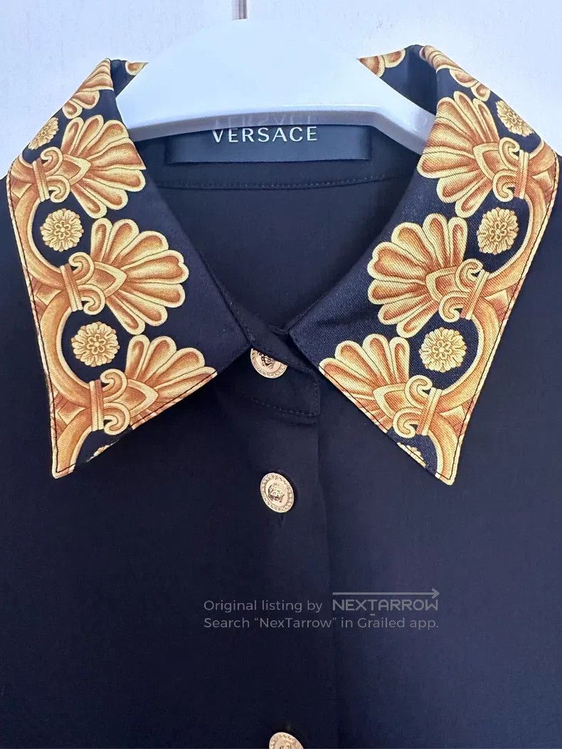 Versace Versace Baroque floral collar shirt dress Size M / US 6-8 / IT 42-44 - 3 Thumbnail