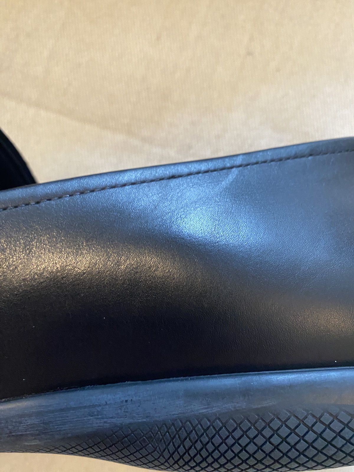 Prada Prada Linea Rossa Black Leather Rubber Sole Loafers Size 11 Size US 11 / EU 44 - 14 Thumbnail