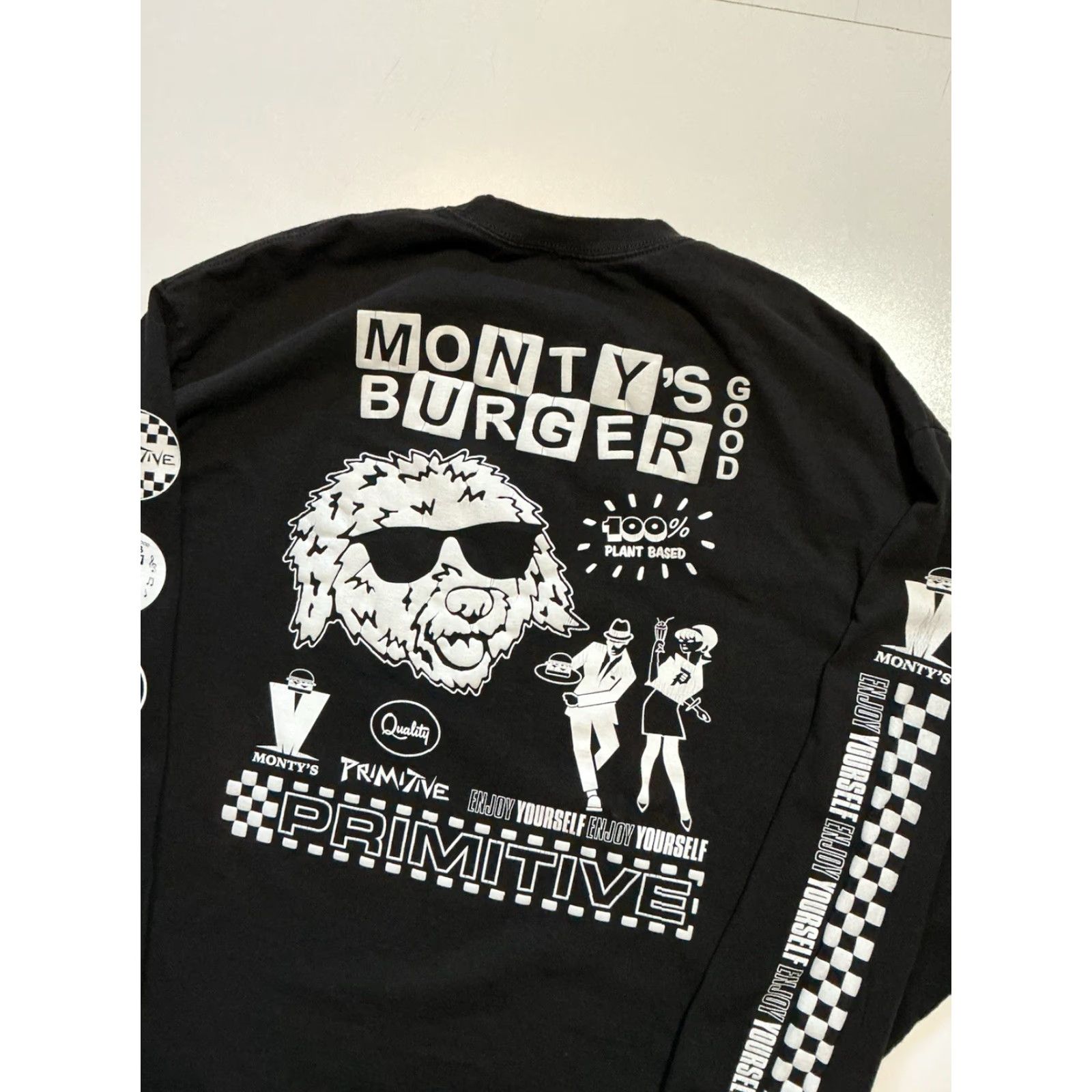 Primitive VINTAGE Primitive Skateboarding X Monty’s Good Burger Plant Based L/S Graphic T-Shirt 2XL Black Puff Print Boys Womens Mens Size US XXL / EU 58 / 5 - 5 Thumbnail