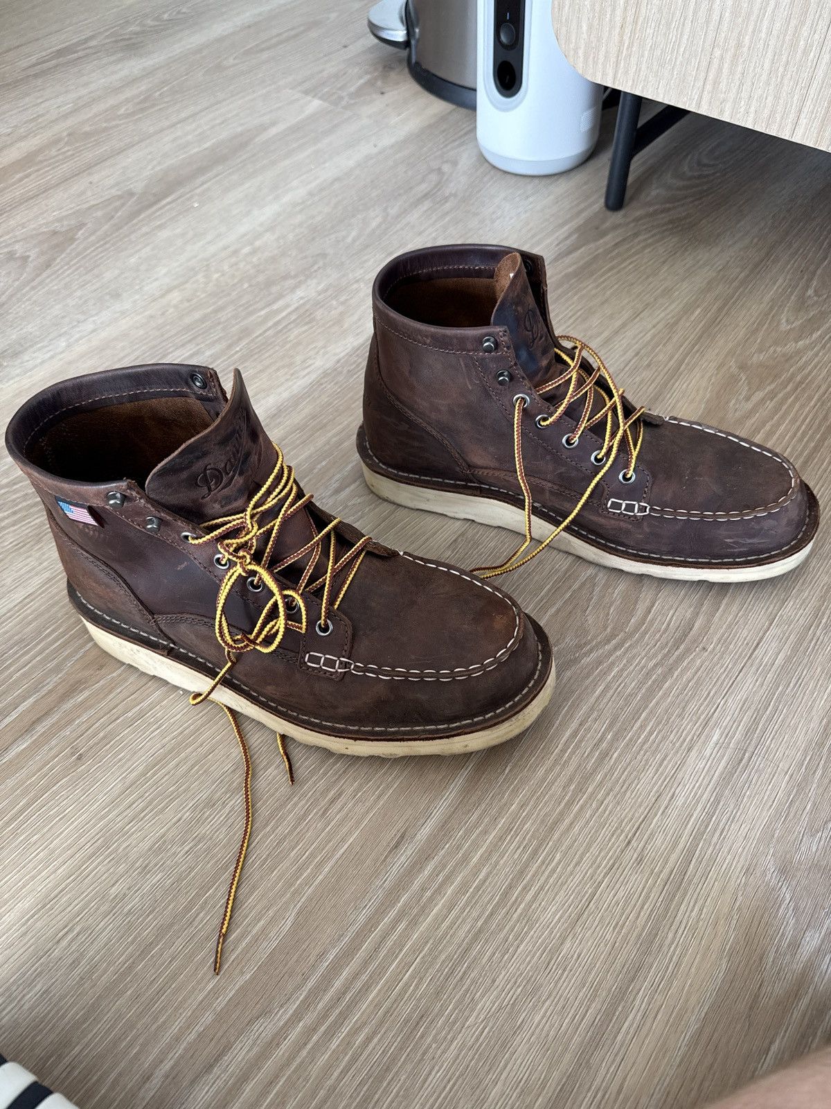 Danner Dancer Men's Dark Brown Leather Boots with Tan Laces Size US 10 / EU 43 - 2 Thumbnail