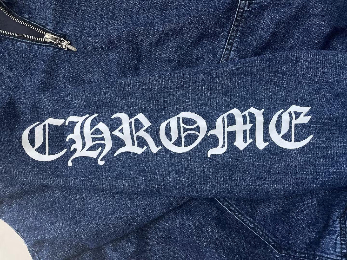 Chrome Hearts Chrome Hearts Leather Triple Cross Denim Quarter-Zip Jacket Size US M / EU 48-50 / 2 - 7 Thumbnail