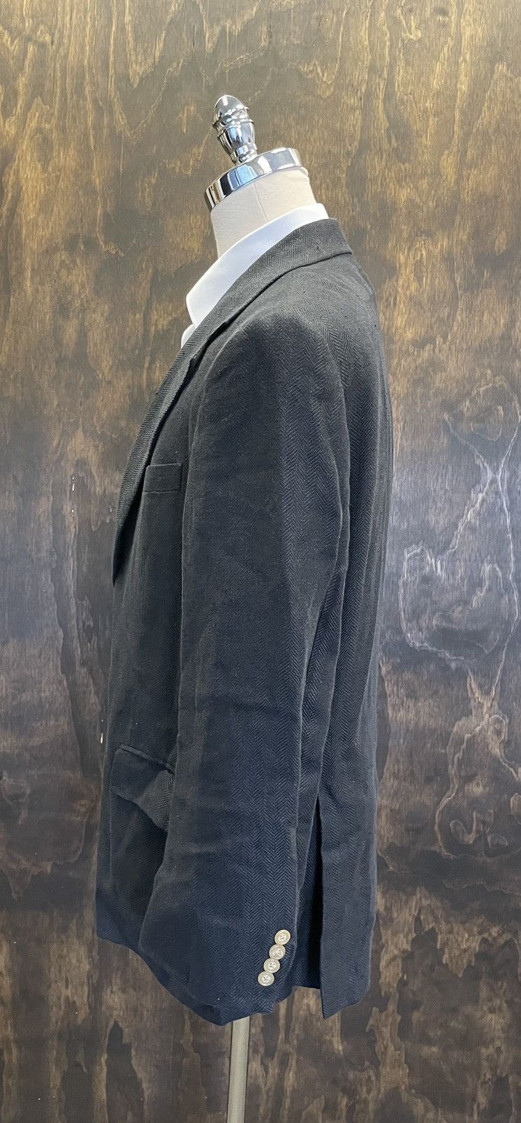 Polo Ralph Lauren × Vintage Vintage Single Breasted Herringbone Jacket Size 46R - 5 Thumbnail