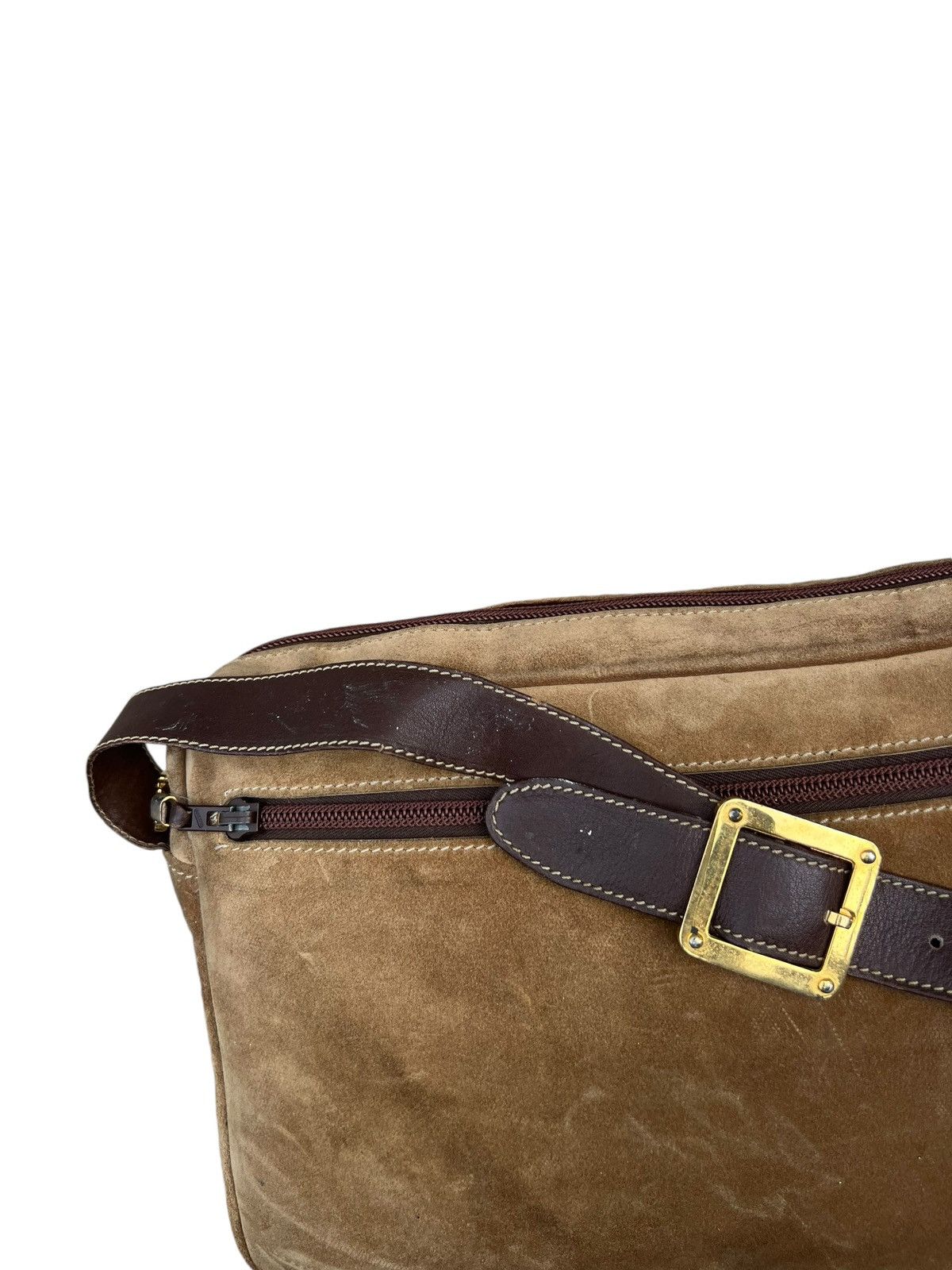 Leather Vintage 80s LOEWE Patina Distress Scratch Suede Leather Bag Size ONE SIZE - 11 Thumbnail