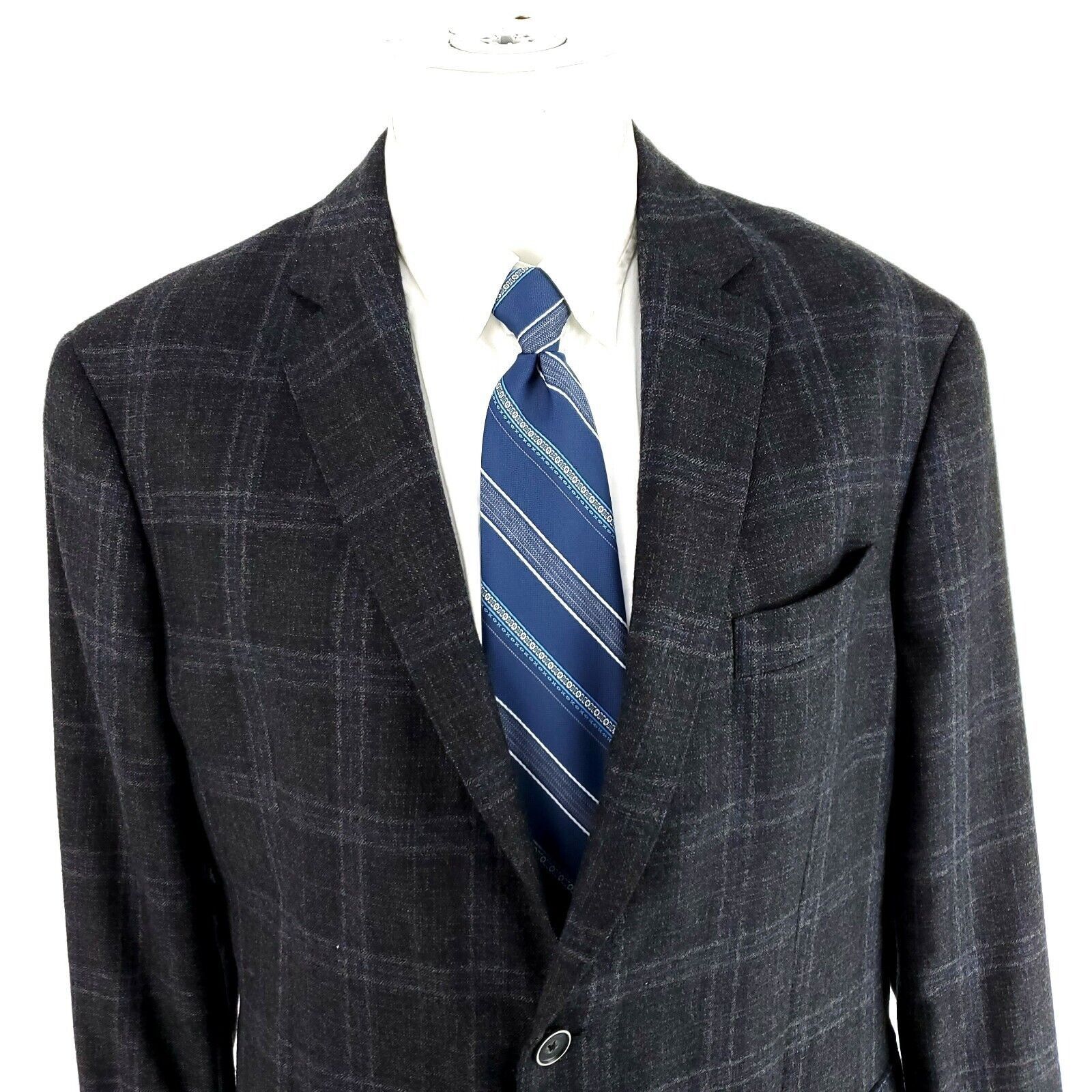 Joseph Abboud Joseph Abboud Zigone Flannel Wool 2 Button Sport Coat 42R Gr Size 42R - 1 Thumbnail