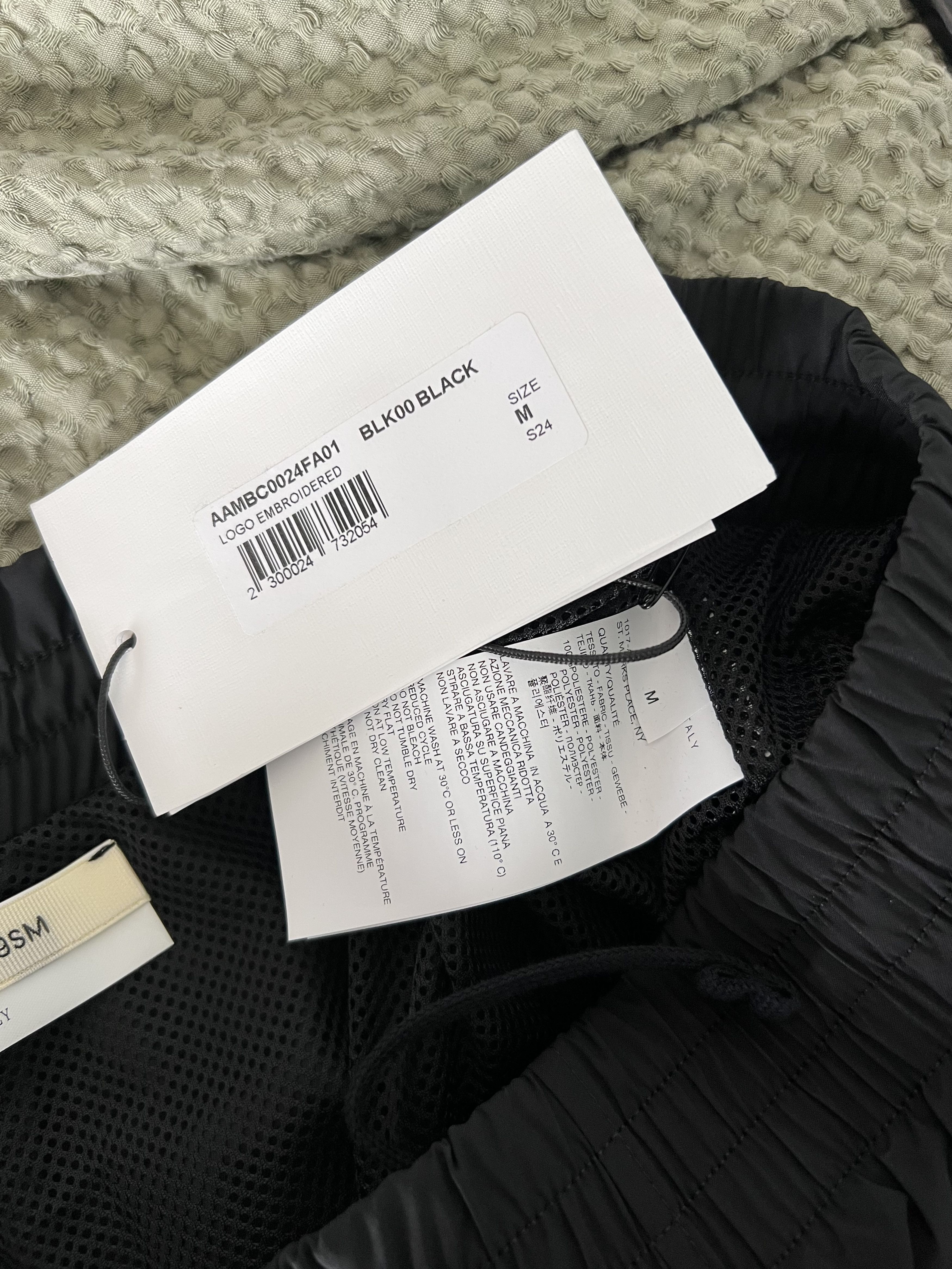 1017 Alyx 9SM Logo Embroidered Swim Shorts in Black