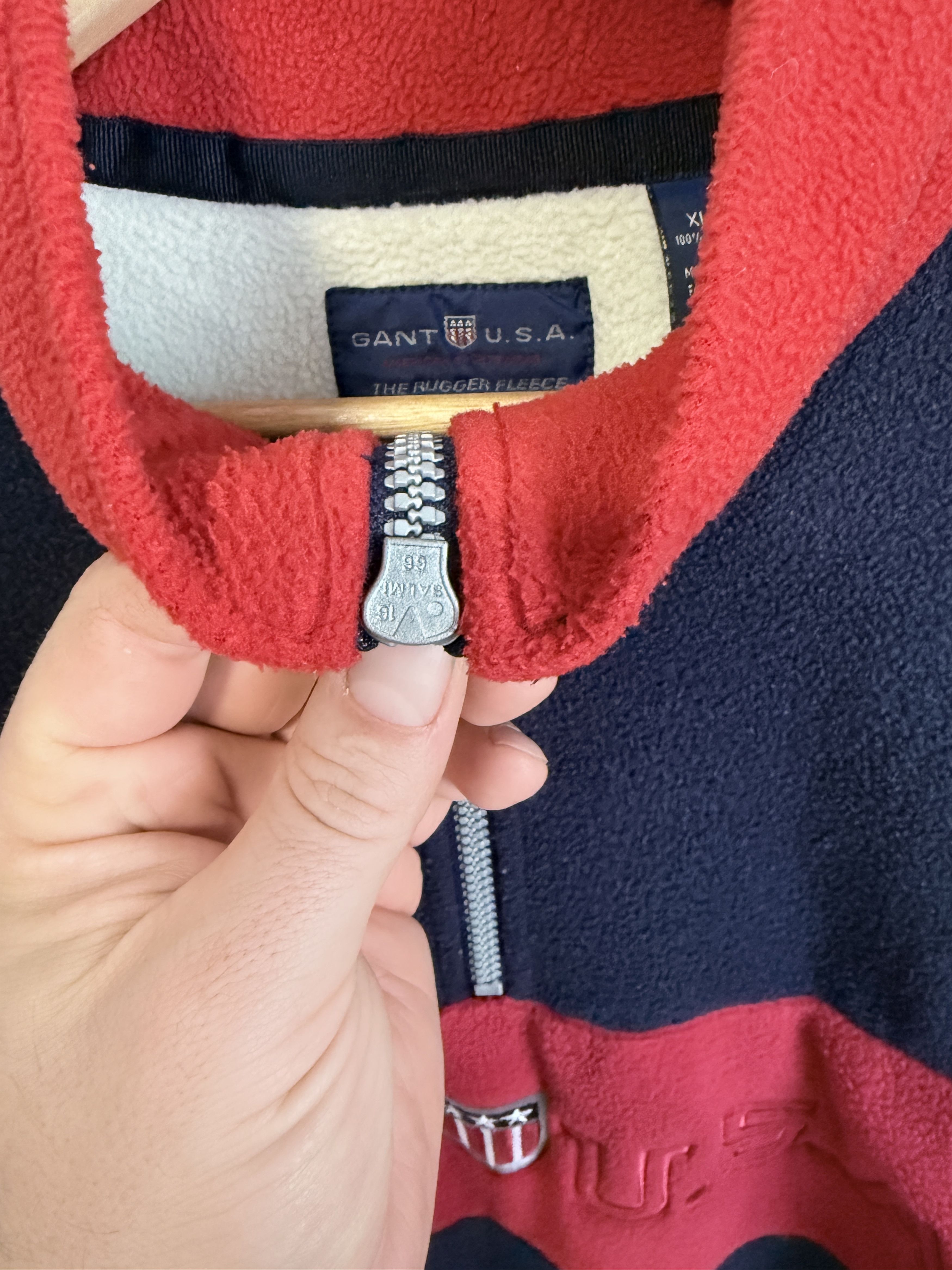 Gant GANT USA Vintage Rugger Fleece 1/4 Quarter Zip Sweatshirt XL Size US XL / EU 56 / 4 - 4 Thumbnail