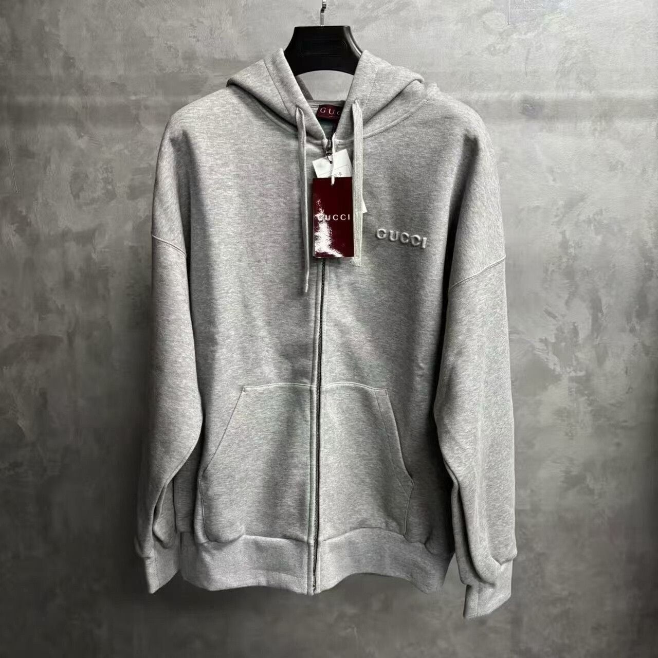 Gucci Gucci Embroidered Oversized Gray Hoodie l Men Size US L / EU 52-54 / 3 - 1 Thumbnail